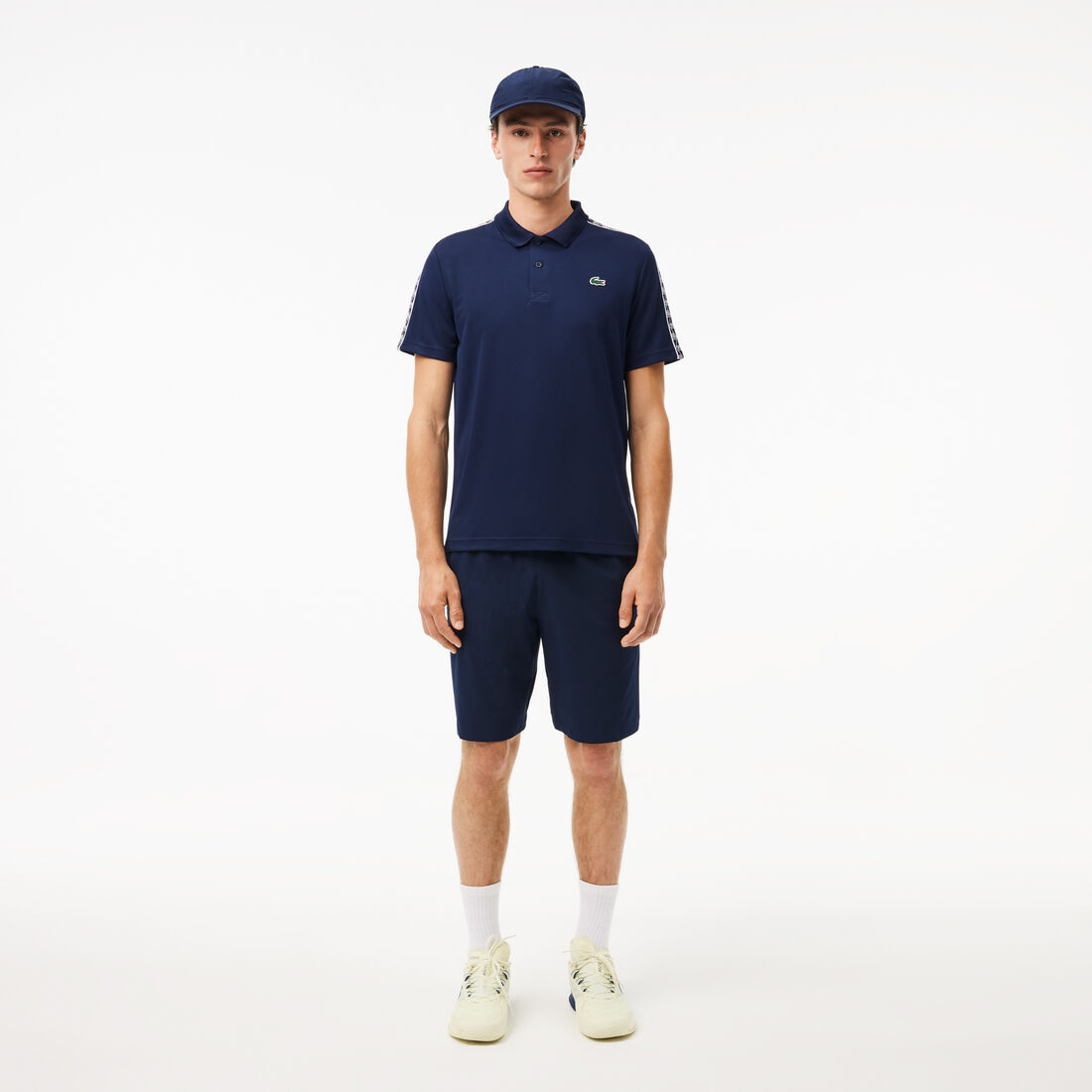 قميص بولو للتنس مخطط بشعار الماركة فائق الجفاف Ultra-Dry Monogram Stripe Tennis Polo Shirt - DH2557-00-166