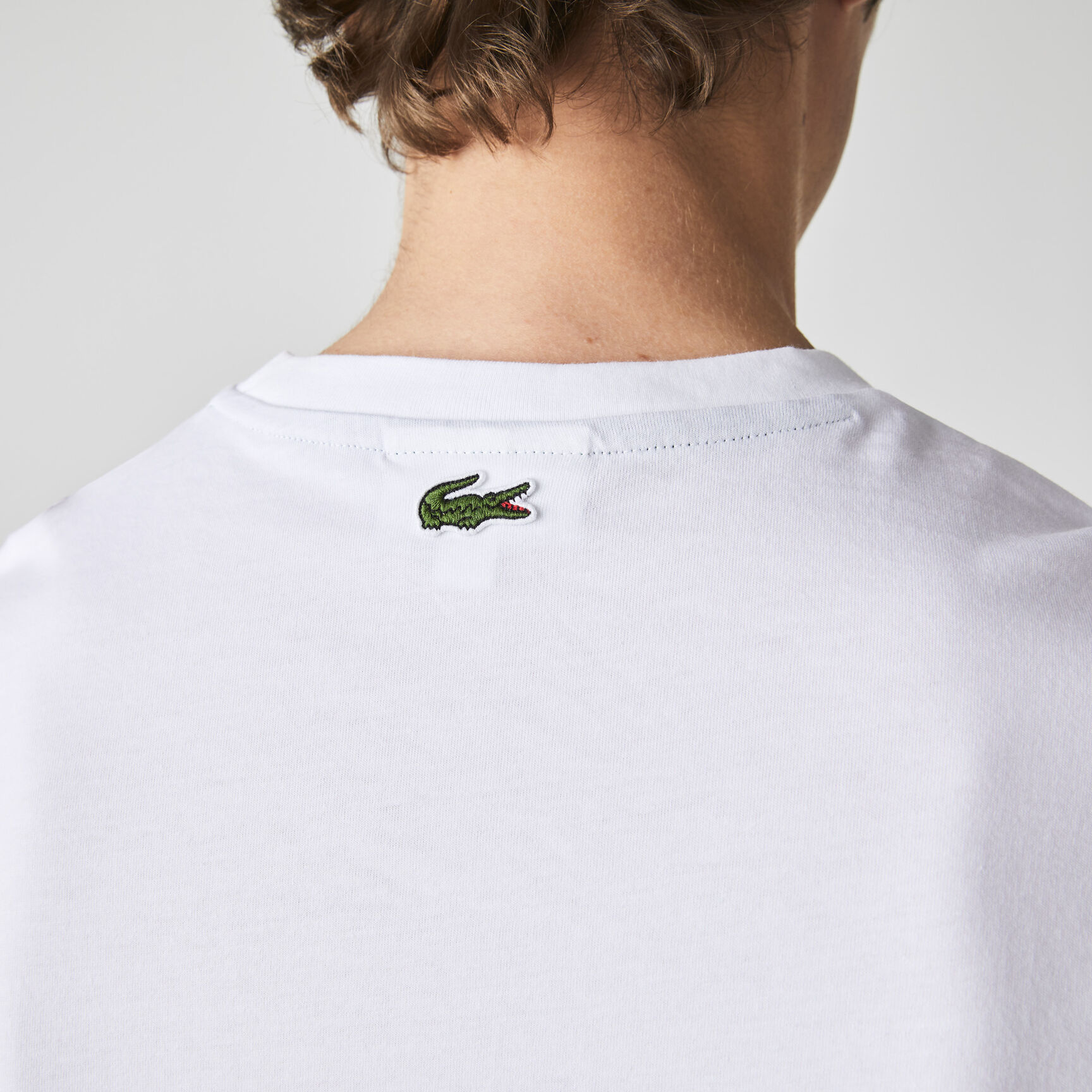 Men&rsquo;s Crew Neck Crackled Logo Print Cotton T-shirt