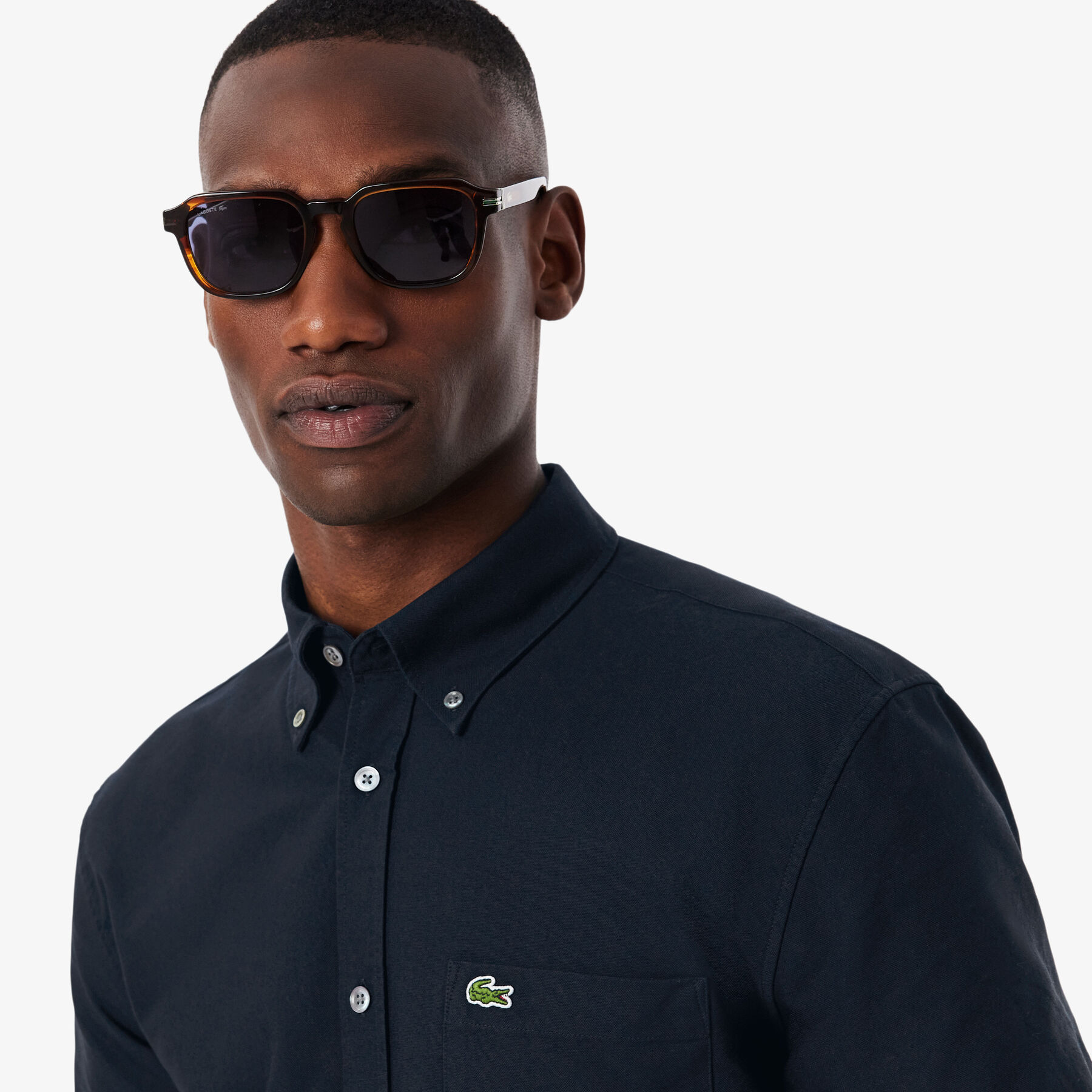 قميص أكسفورد بأكمام قصيرة وقصة عادية Regular Fit Short Sleeved Oxford Shirt - CH1917-00-F2W