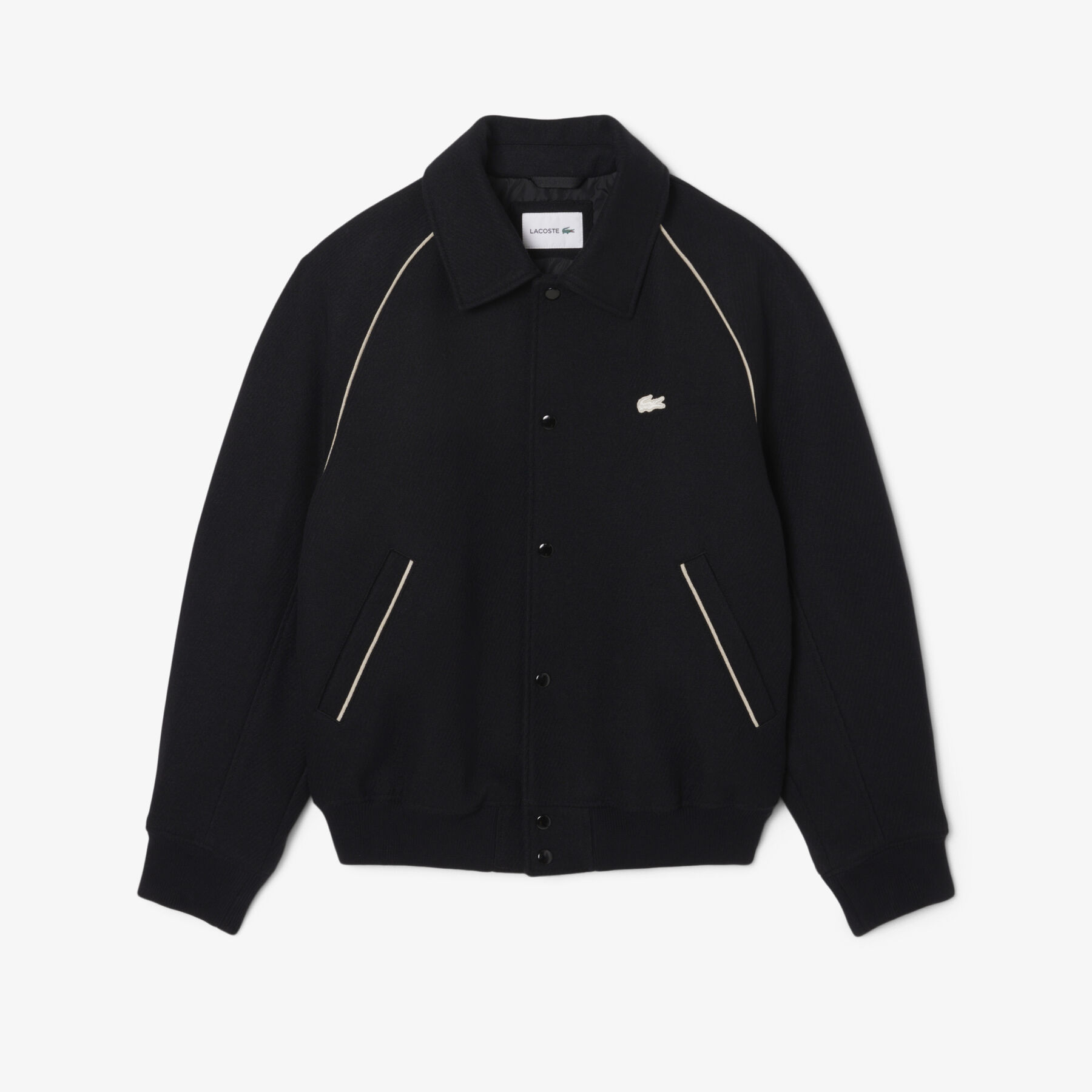 Badge Accent Wool Varsity Jacket lacoste badge accent wool varsity jacket