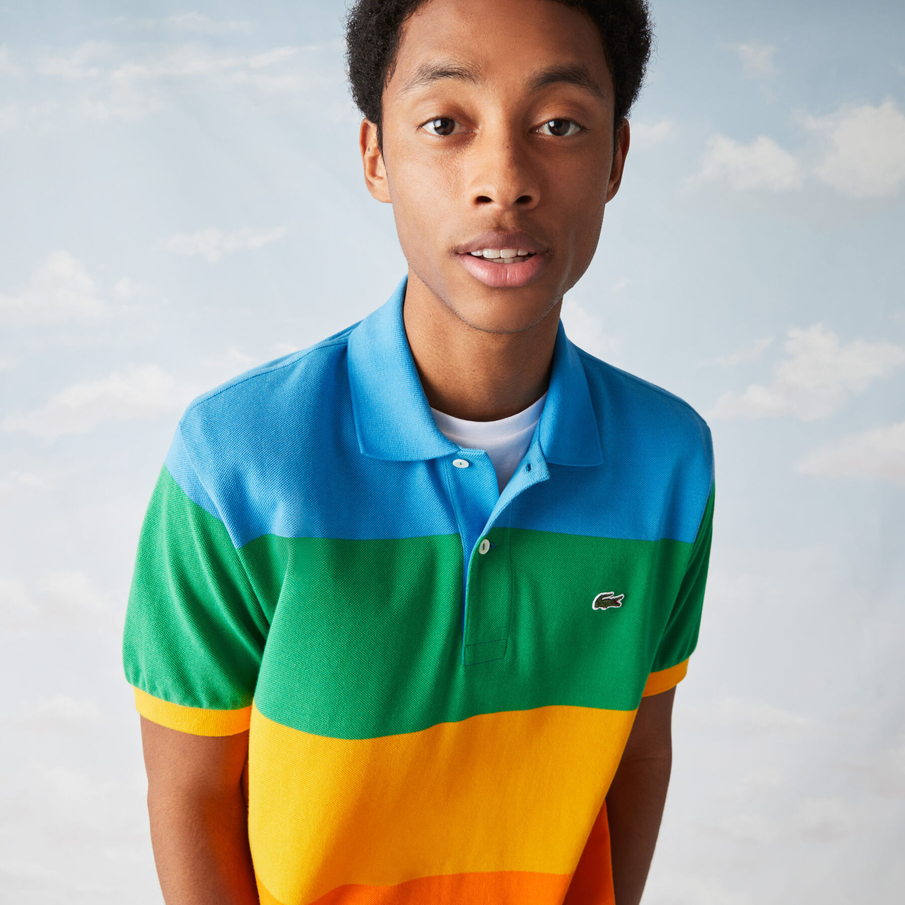 Men’s Polaroid Collaboration Color Striped Classic Fit Polo lacoste men s polaroid collaboration color striped classic fit polo