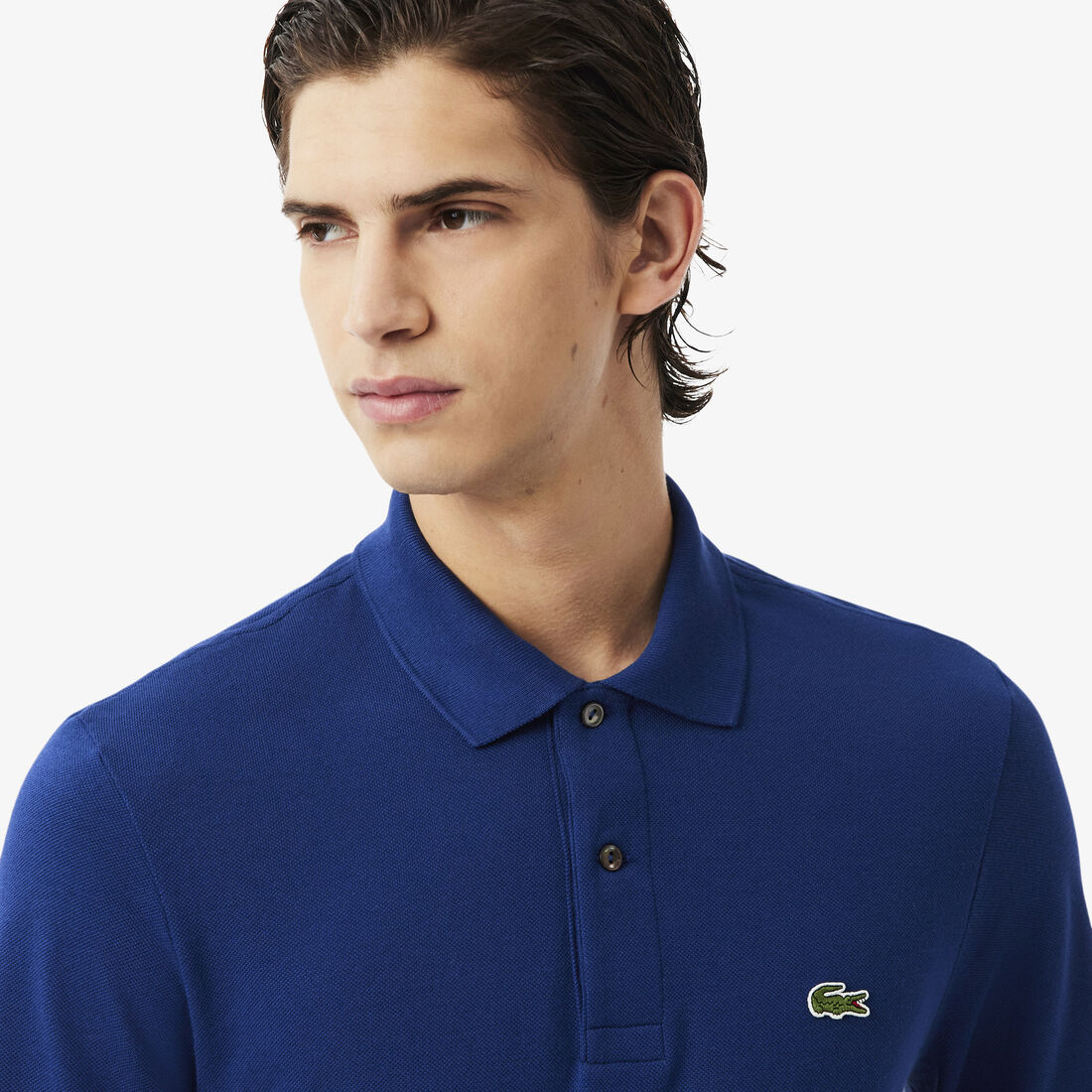 قميص بولو كلاسيكي بأكمام طويلة مقاس L.12.12 Original L.12.12 Long Sleeve Cotton Polo Shirt - L1312-00-F9F