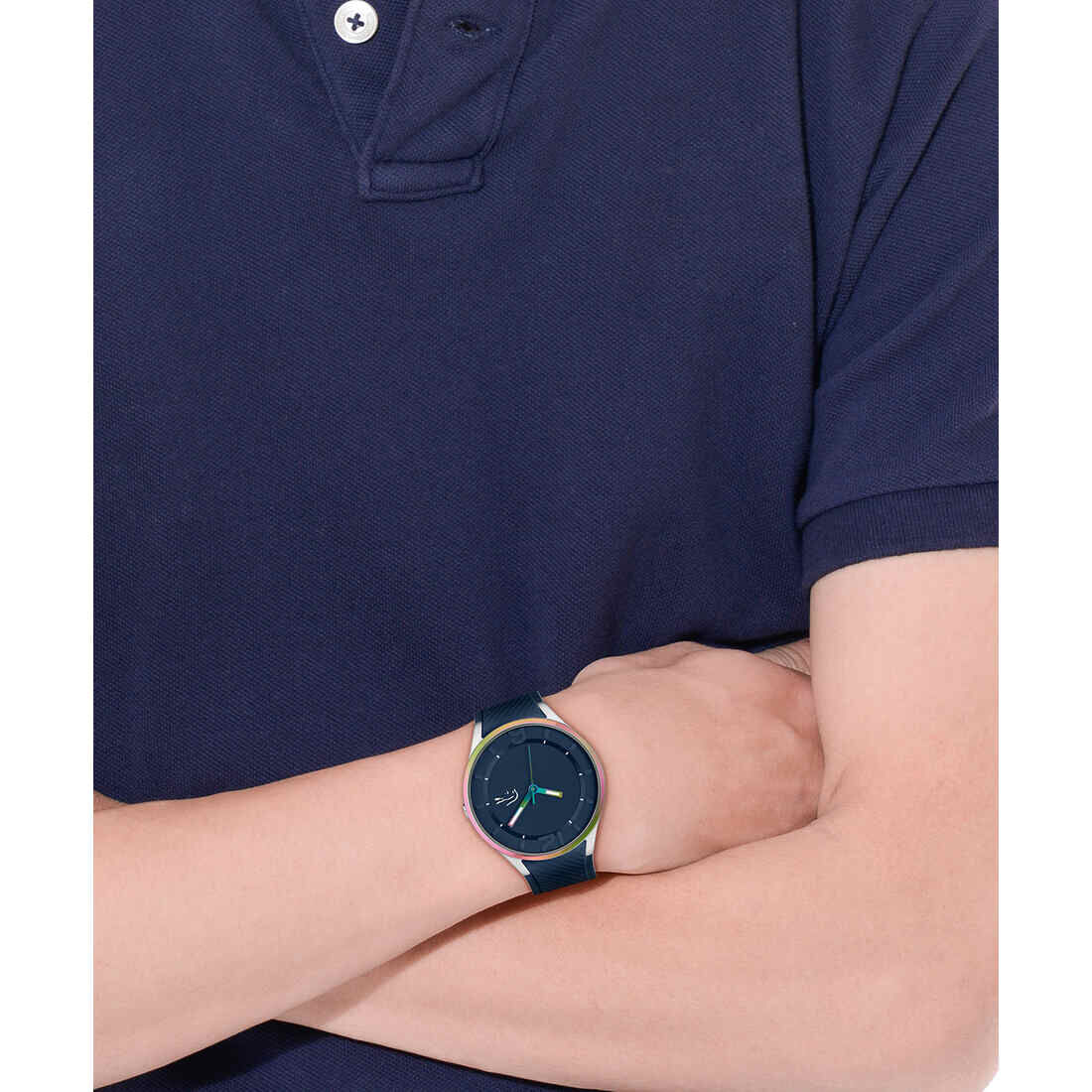 ساعة أولي للرجال Men Ollie Non-metal Watch - 2011331-BLU