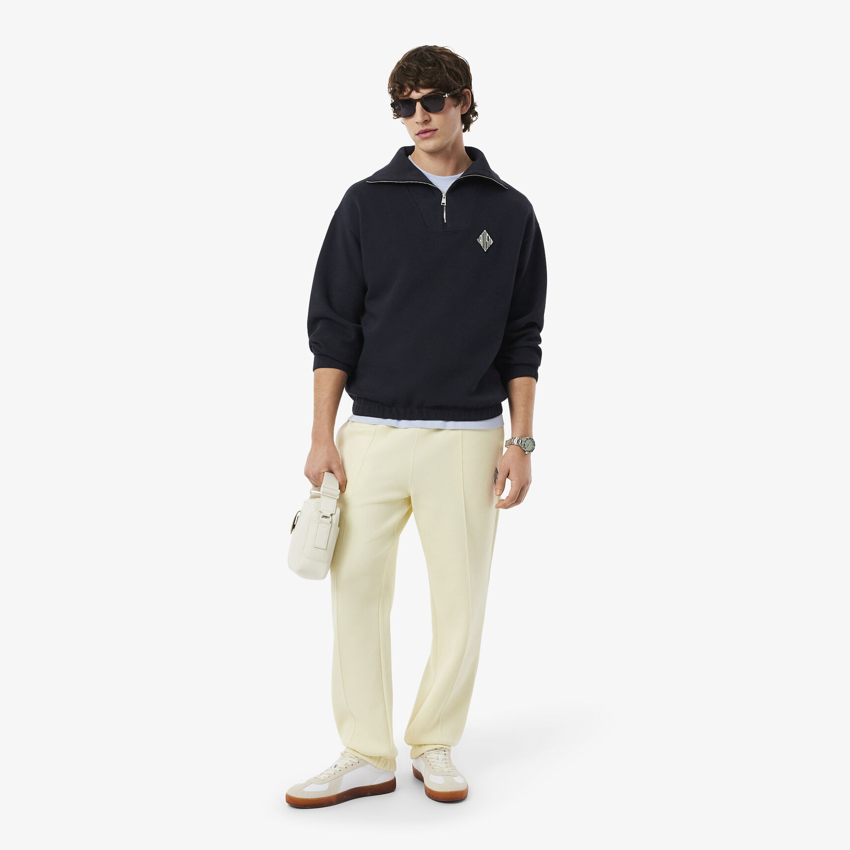 Loose Fit Zipped Neck Pique Sweatshirt - SH0030-00-350