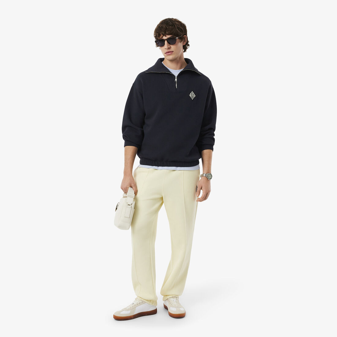 Loose Fit Zipped Neck Pique Sweatshirt Loose Fit Zipped Neck Pique Sweatshirt - SH0030-00-350