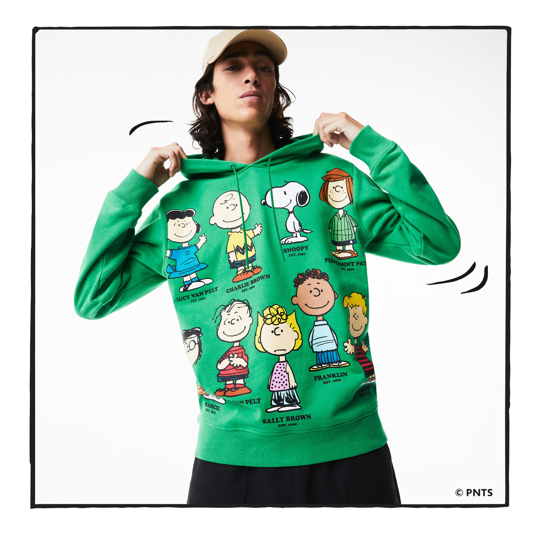 سويت شيرت من القطن العضوي بقلنسوة للجنسين من Lacoste x Peanuts سويت شيرت من القطن العضوي بقلنسوة للجنسين من Lacoste x Peanuts