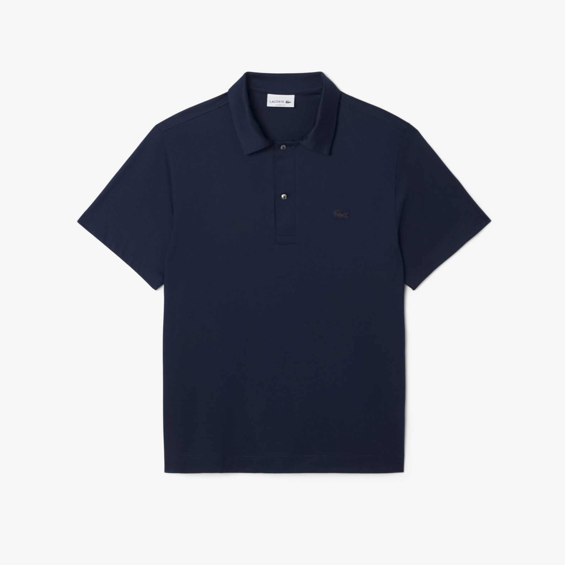 lacoste paris classic fit open neck embroidered polo shirt