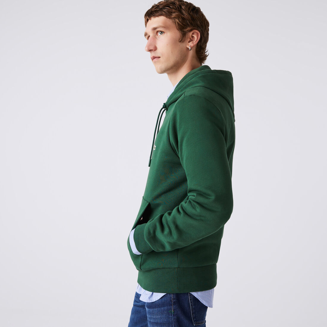سويت شيرت لاكوست بغطاء رأس قطن عضوي للرجال Men's Lacoste Organic Cotton Hooded Jogger Sweatshirt - SH9623-00-132