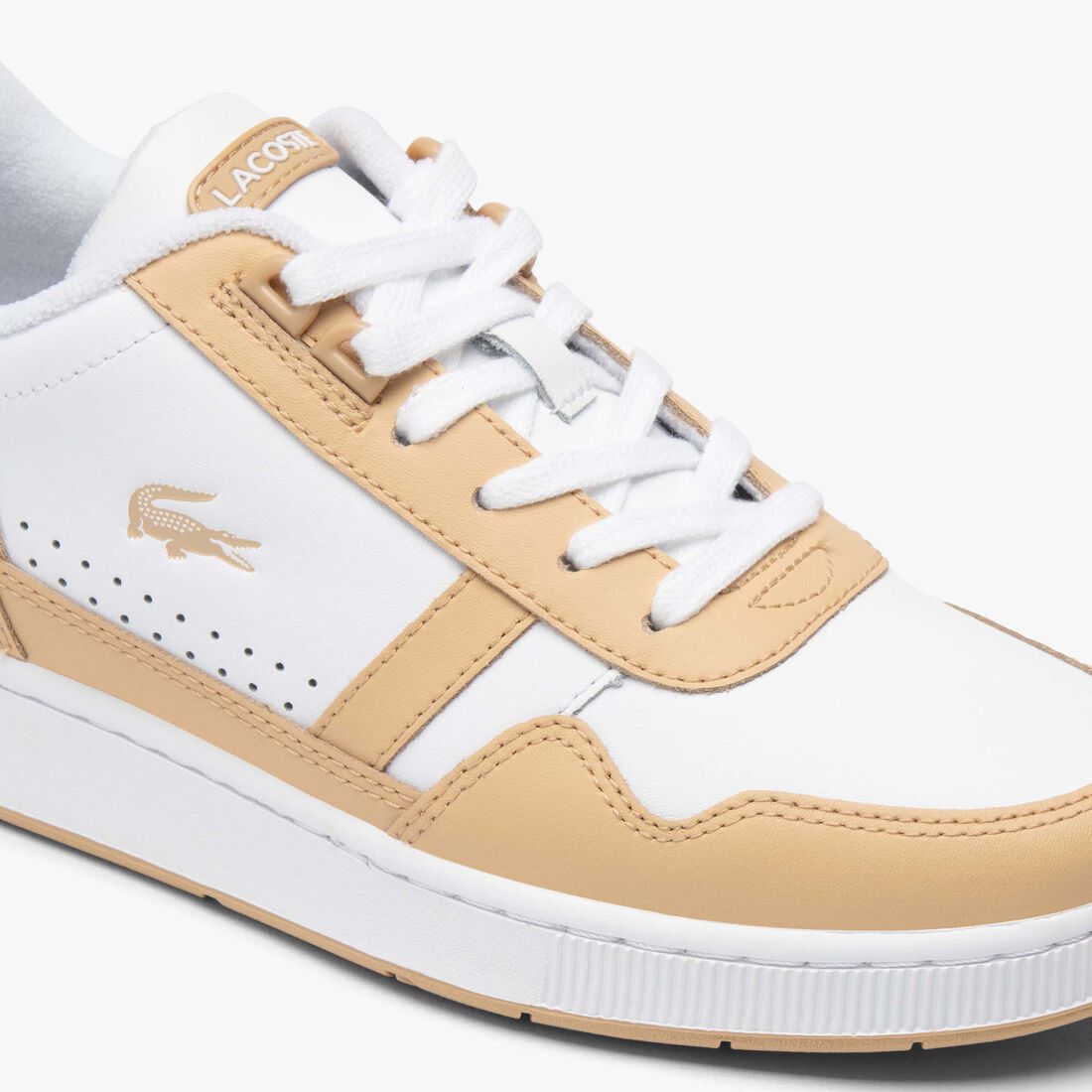 حذاء رياضي نسائي مصنوع من الجلد بلون متباين على شكل حرف T Women's T-Clip Contrasted Leather Trainers - 47SFA0064-2J8
