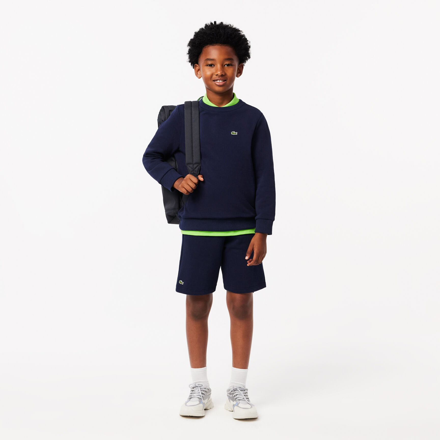 هودي فلانيل قطن مقسم بألوان للأطفال Kids' Lacoste Organic Cotton Flannel Sweatshirt - SJ5284-00-166