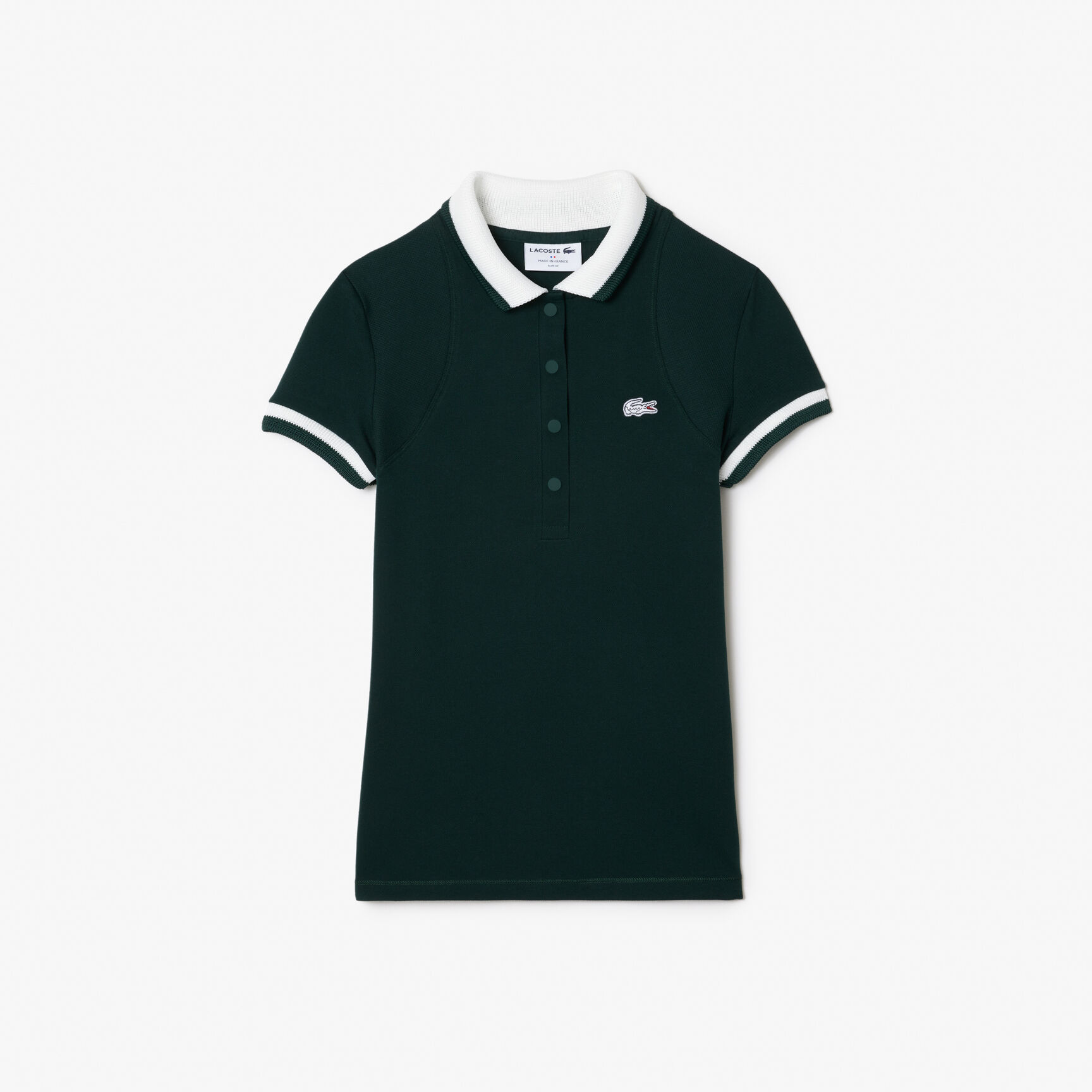 قميص بولو بيكيه مصنوع في فرنسا French Made Stripe Accent Pique Polo Shirt - PF7205-00-TE2