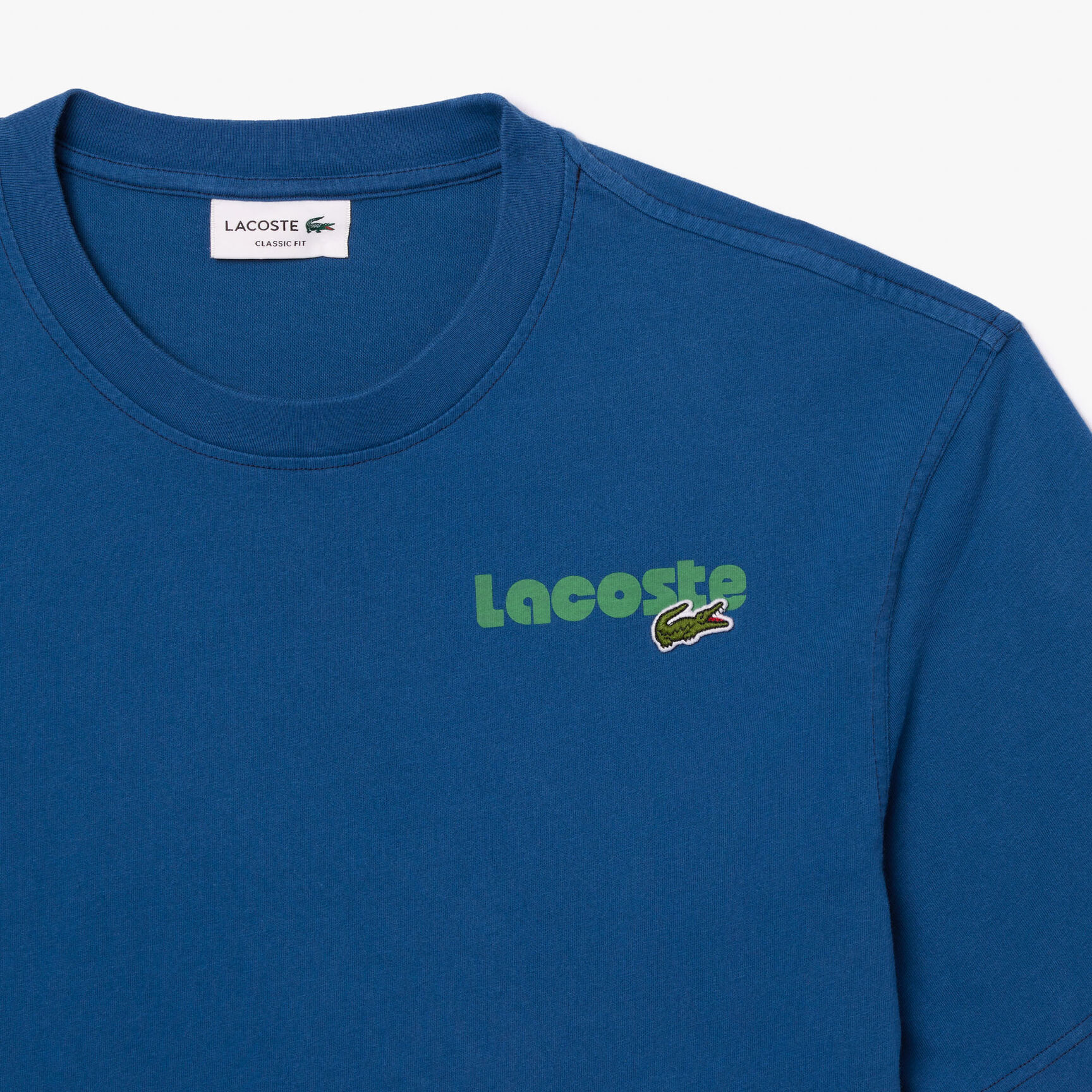 Washed Effect Ombré Lacoste Print T-shirt - TH7544-00-HBM