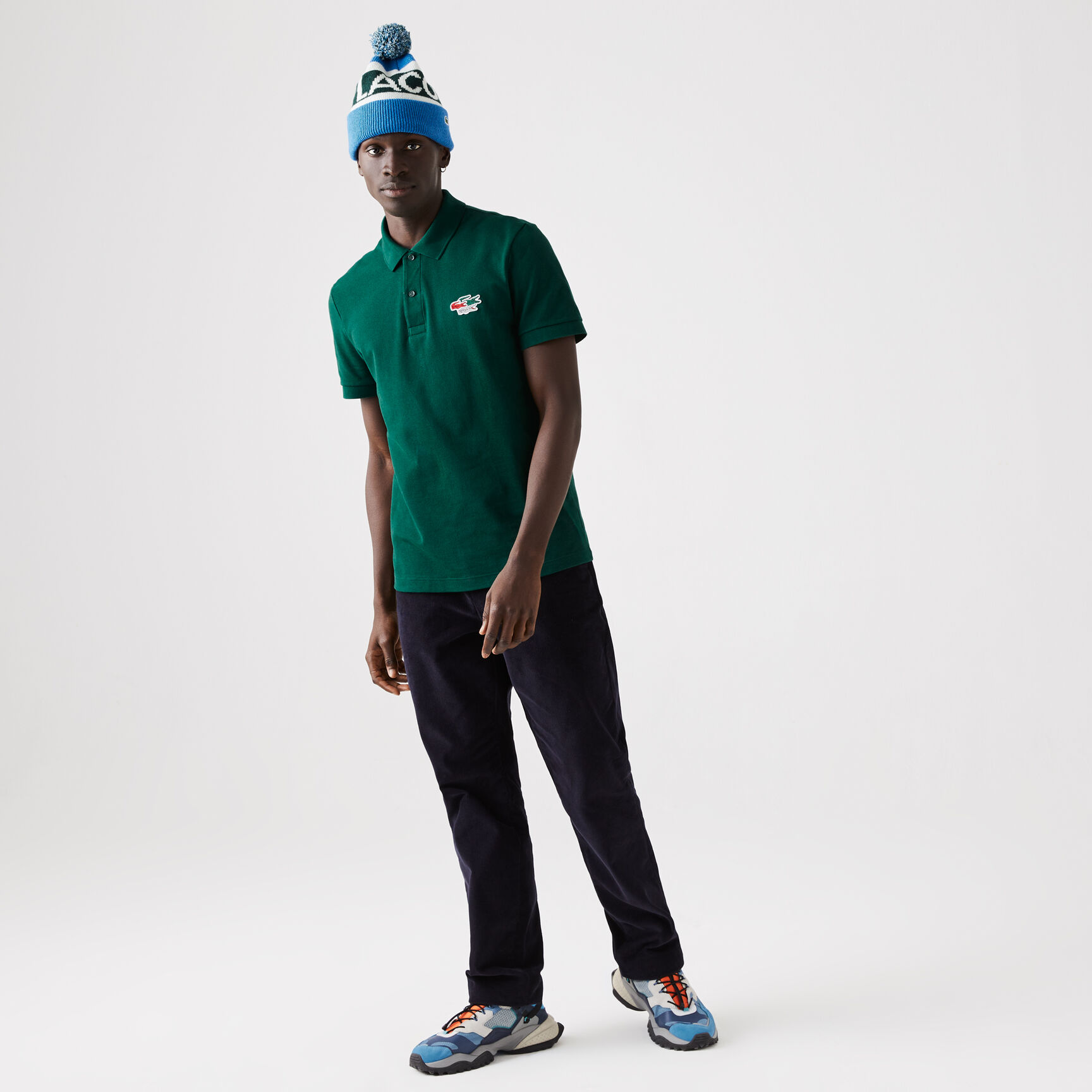 قميص بولو Lacoste من القطن العضوي للرجال بقصة عادية