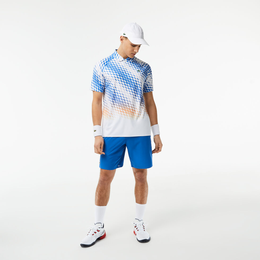 Men's Lacoste Tennis x Novak Djokovic Checkerboard Print Polo Shirt Men's Lacoste Tennis x Novak Djokovic Checkerboard Print Polo Shirt
