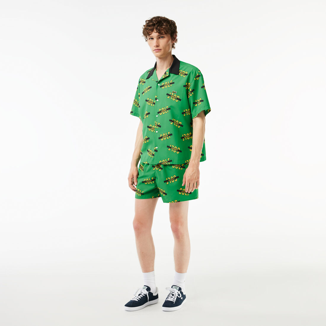 ثوب سباحة لاكوست بطبعة الكرة الأرضية Lacoste Printed Swim Trunks - MH1872-00-QKI
