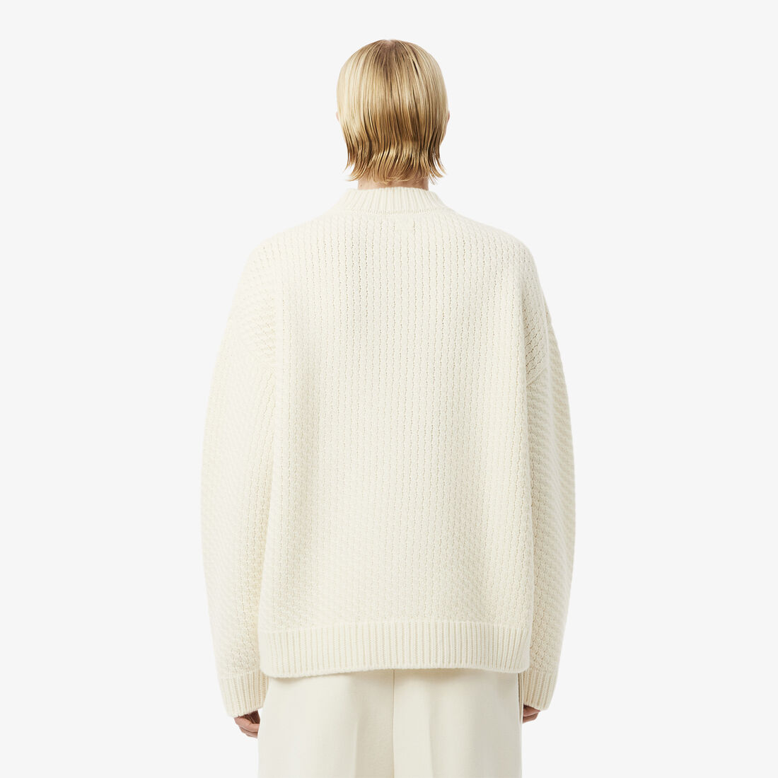 سترة صوفية مطرز بشعار الماركة Runway Embroidered Badge Wool Sweater - AH3737-00-70V