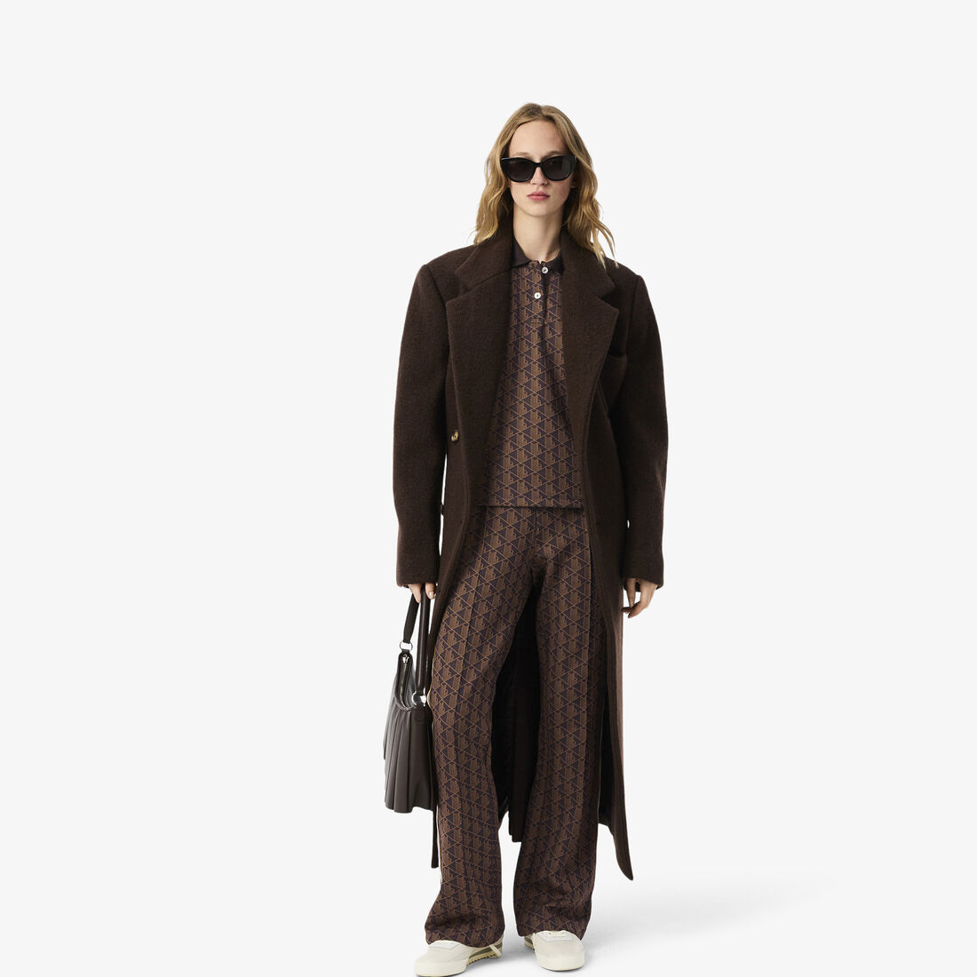 قميص بولو جاكار أحادي اللون بقصّة ضيقة Slim Fit Monogram Jacquard Polo Shirt - DF3364-00-9I4