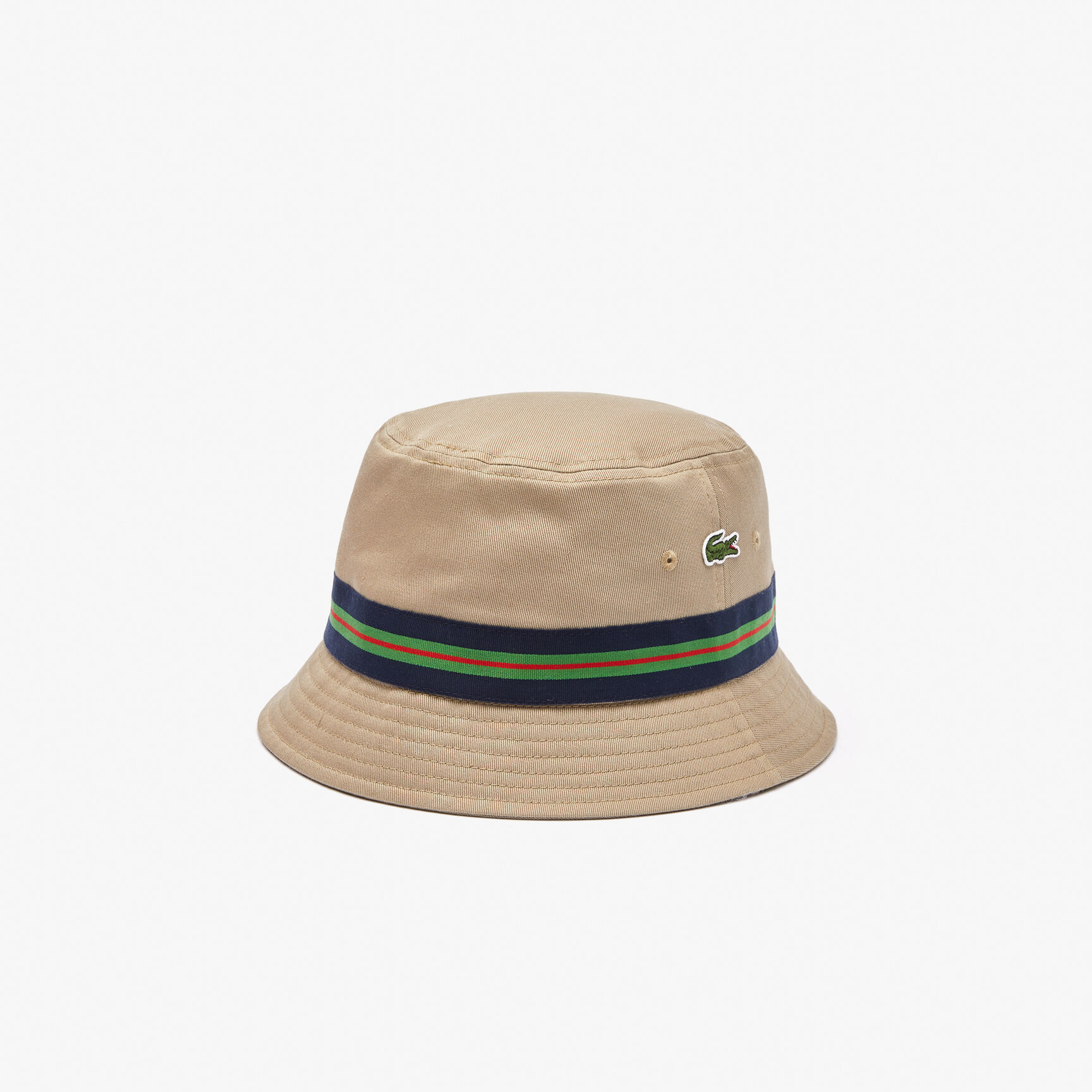 Unisex Lacoste Organic Cotton Stripe Band Bucket Hat Unisex Lacoste Organic Cotton Stripe Band Bucket Hat