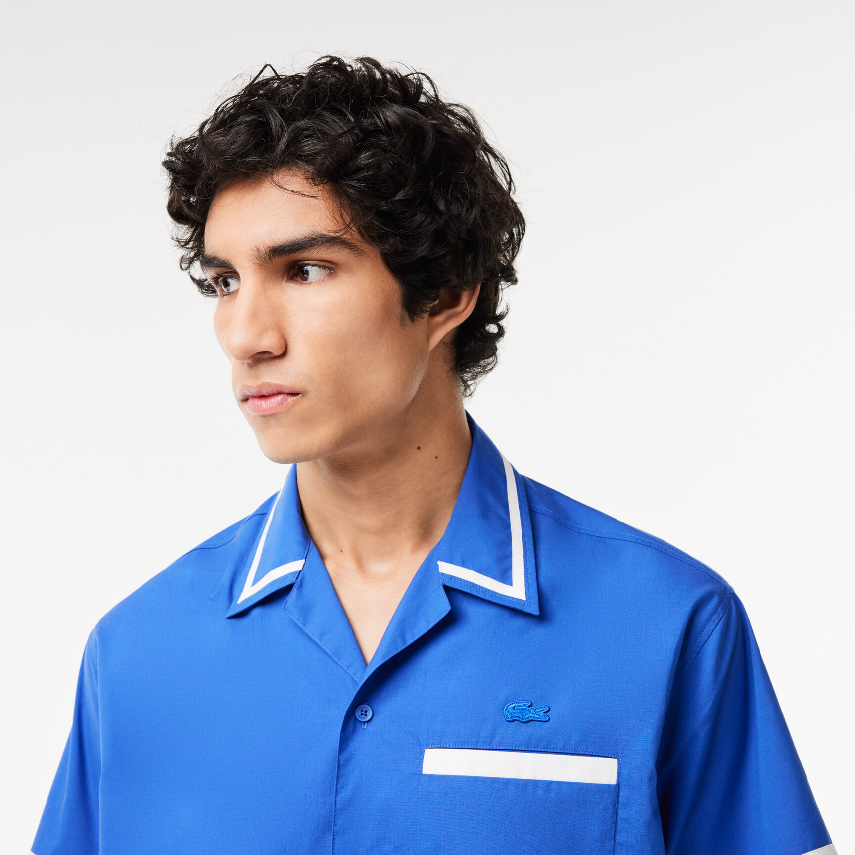 قميص لاكوست قطني طويل بطبعة خلفية Lacoste Back Print Cotton Twill Shirt - CH7225-00-ITV