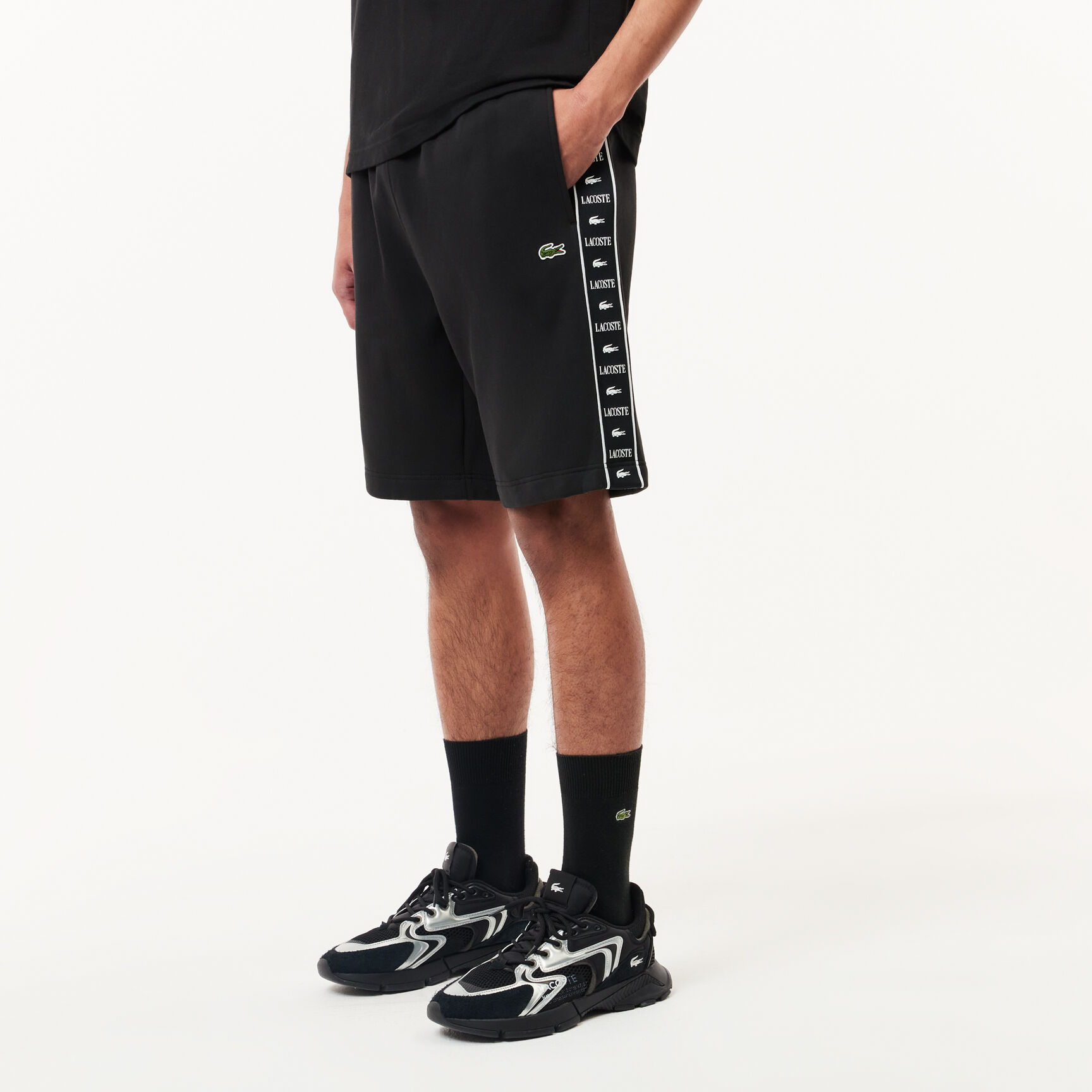 Logo Stripe Fleece Jogger Shorts Logo Stripe Fleece Jogger Shorts - GH7397-00-031