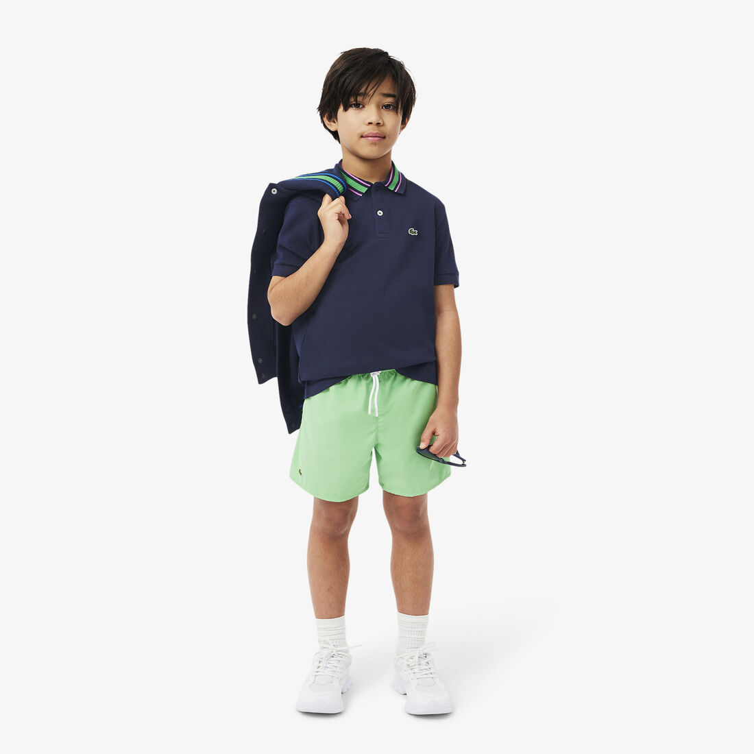 قميص بولو بيتي بيكيه بياقة مخططة Stripe Collar Petit Pique Polo Shirt - PJ8402-00-HTI