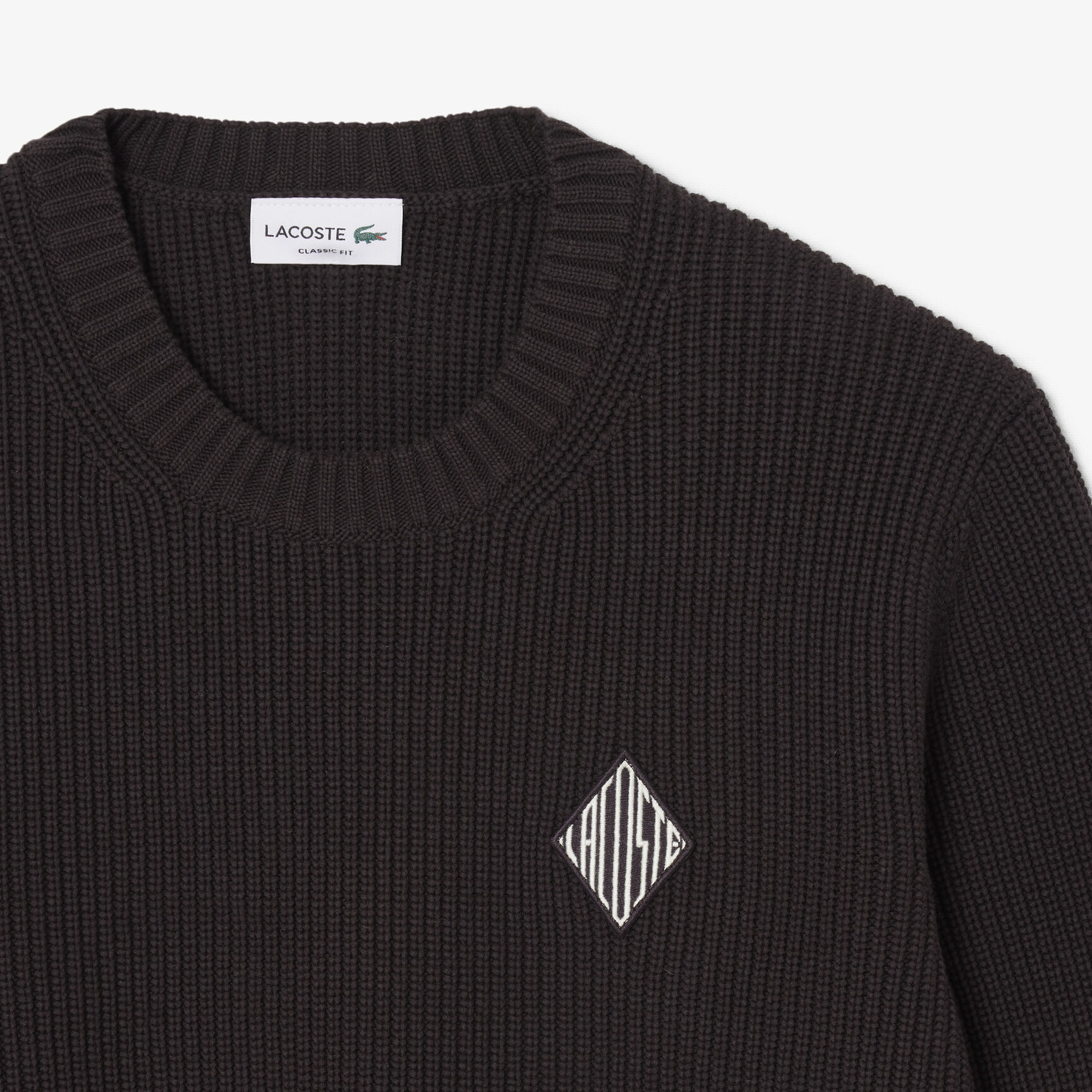 Pearl Rib Knit Badge Accent Sweater - AH0616-00-3LA