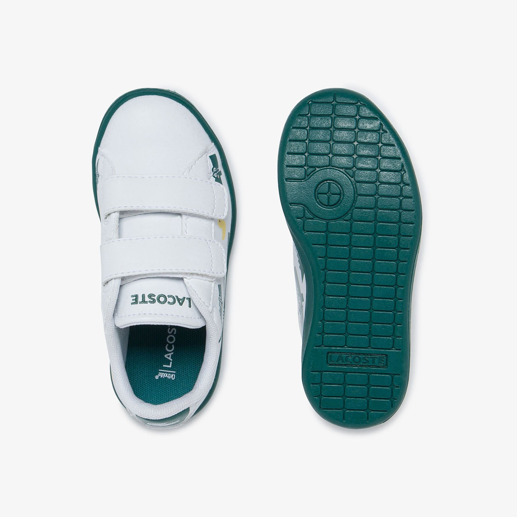 lacoste infants  carnaby evo print synthetic sneakers