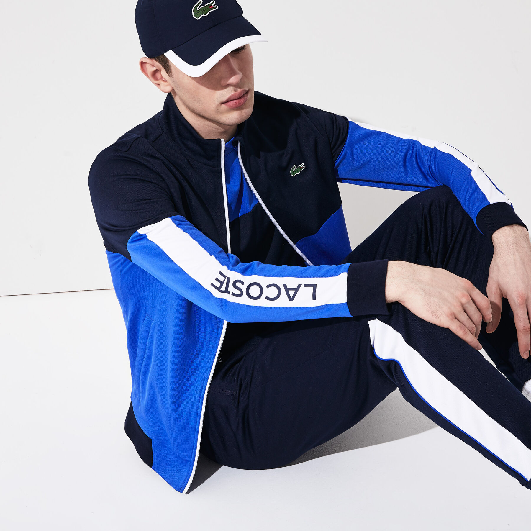 Men's Lacoste SPORT Colourblock Resistant Piqué Zip Sweatshirt men s lacoste sport colourblock resistant piqu zip sweatshirt
