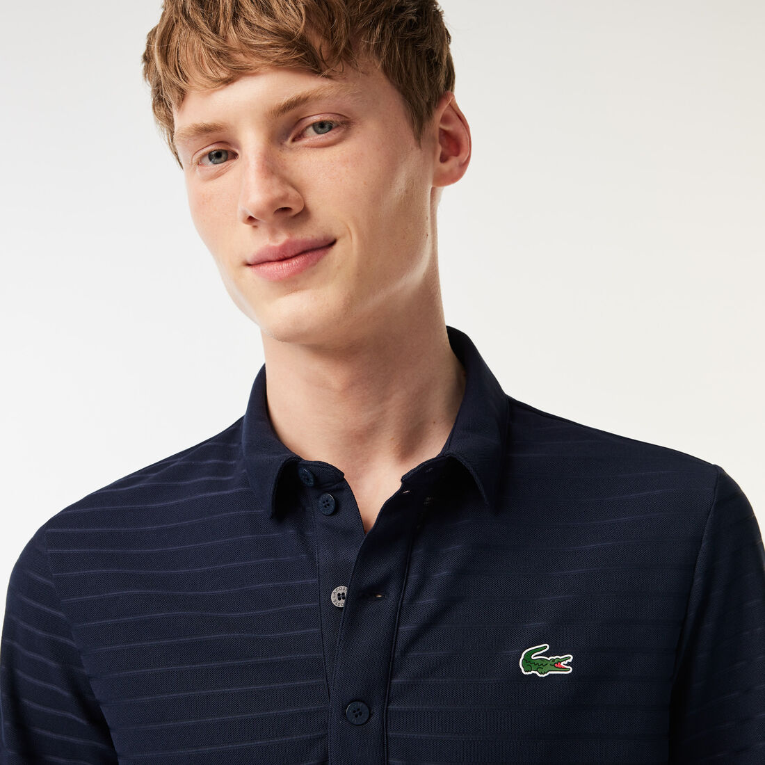 تي شيرت بولو بيتي بيكيه قطن من مجموعة Original L.12.12 Men's Lacoste SPORT Textured Breathable Golf Polo Shirt - DH6844-00-166