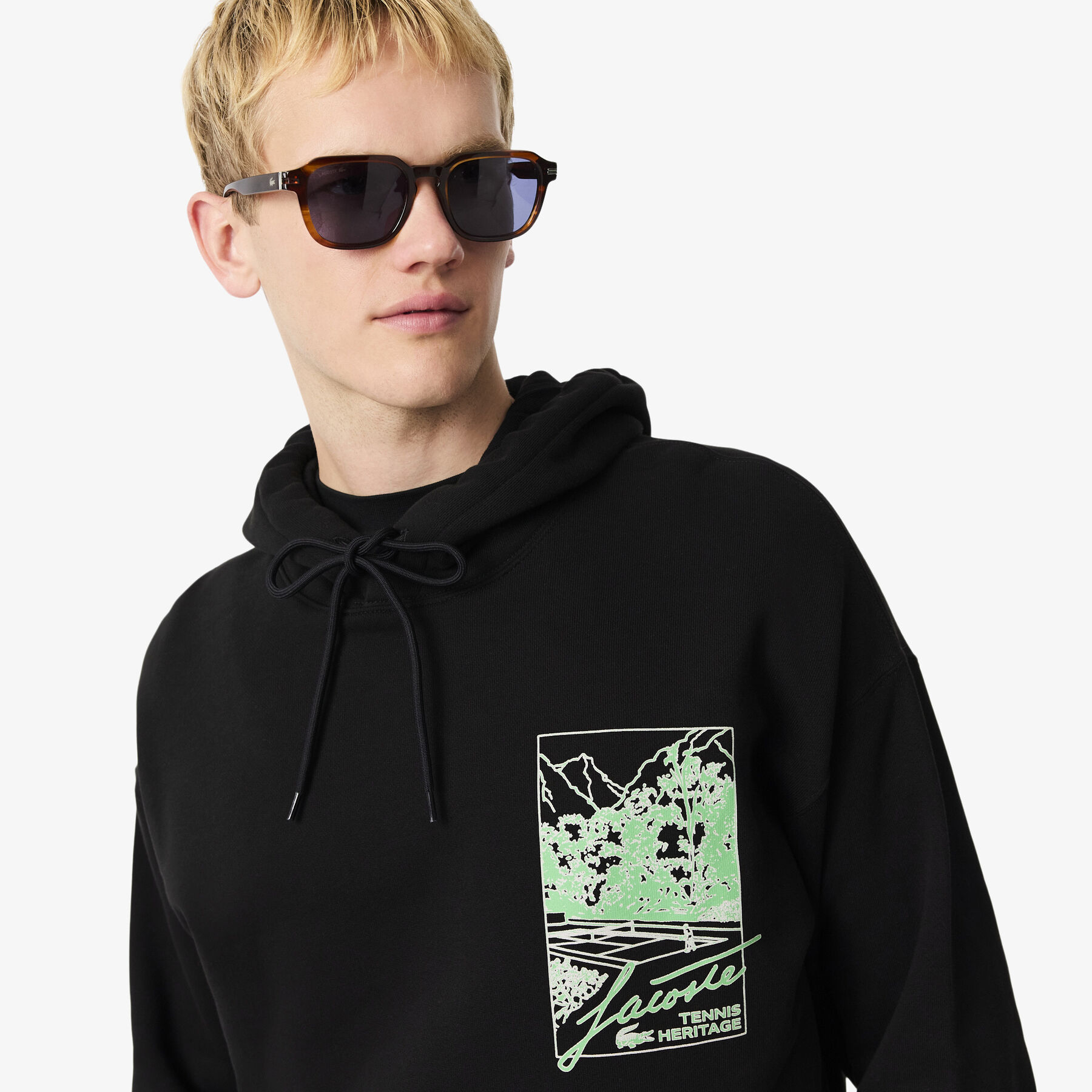 Printed Fleece Hoodie lacoste printed fleece hoodie