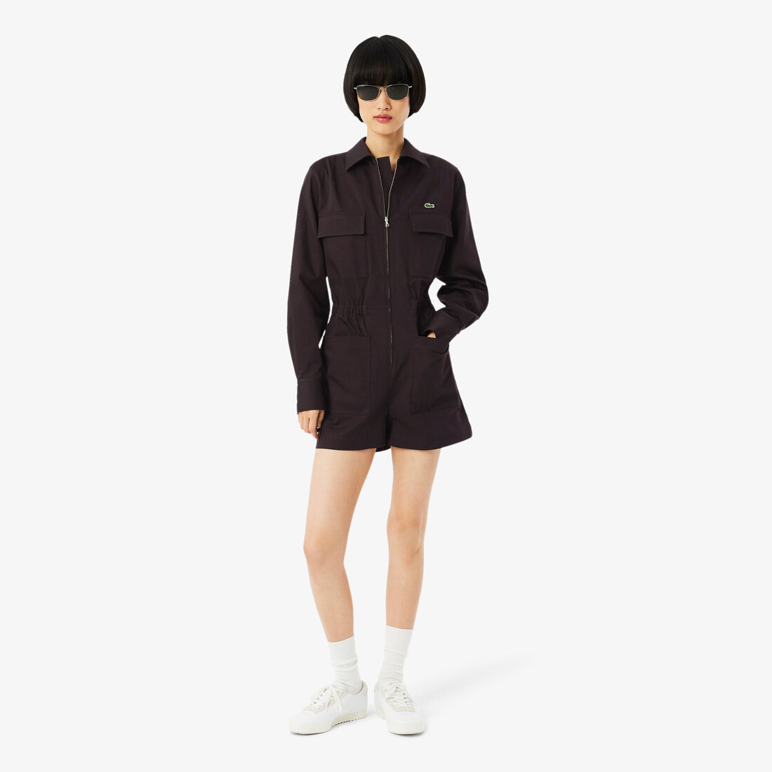 Polo Collar Stretch Gabardine Playsuit - EF0557-00-3LA