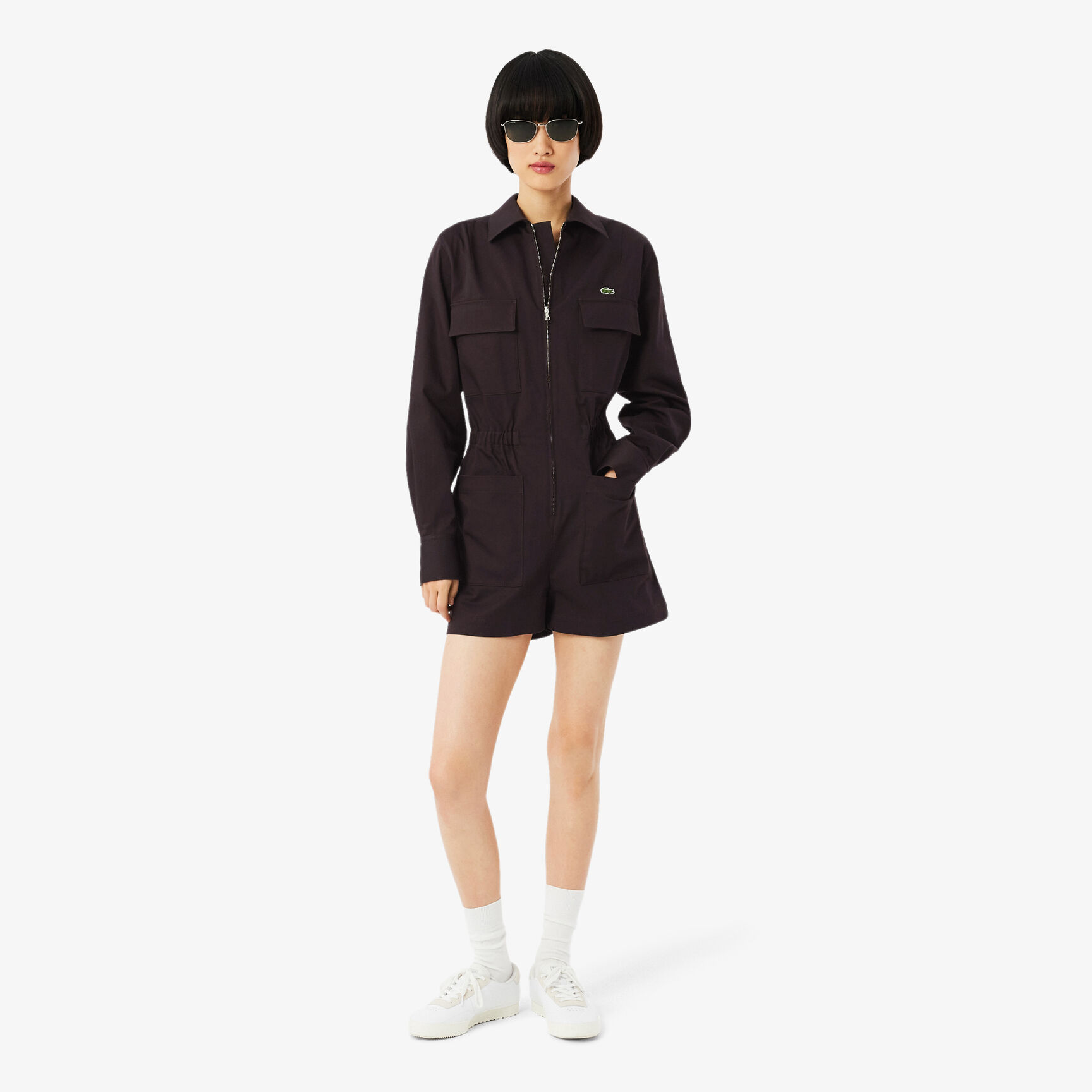 Polo Collar Stretch Gabardine Playsuit - EF0557-00-3LA
