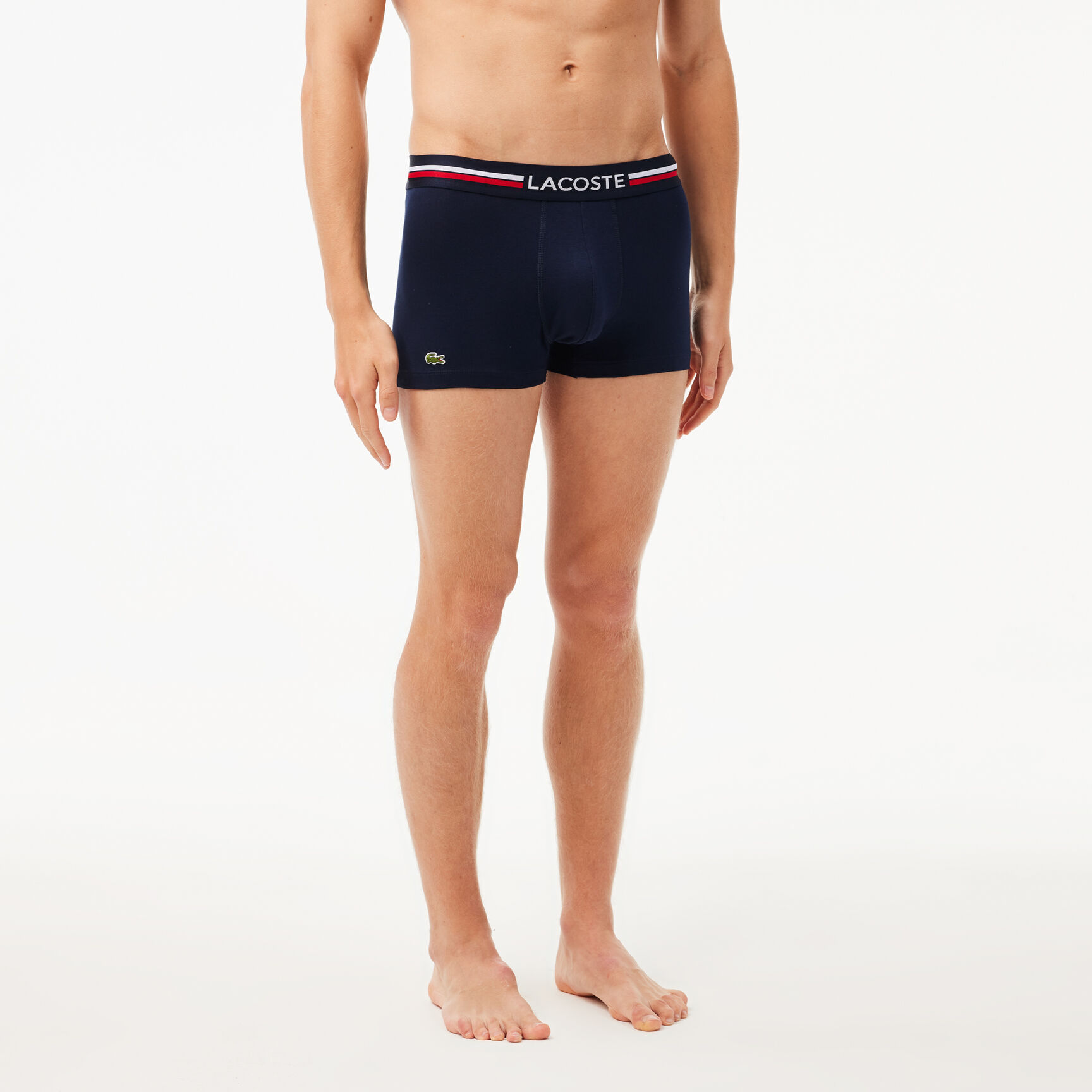 طقم بوكسر بحزام خصر بثلاثة ألوان وشعار الماركة، 3 قطع Pack Of 3 Iconic Trunks With Three-Tone Waistband - 5H3413-00-525