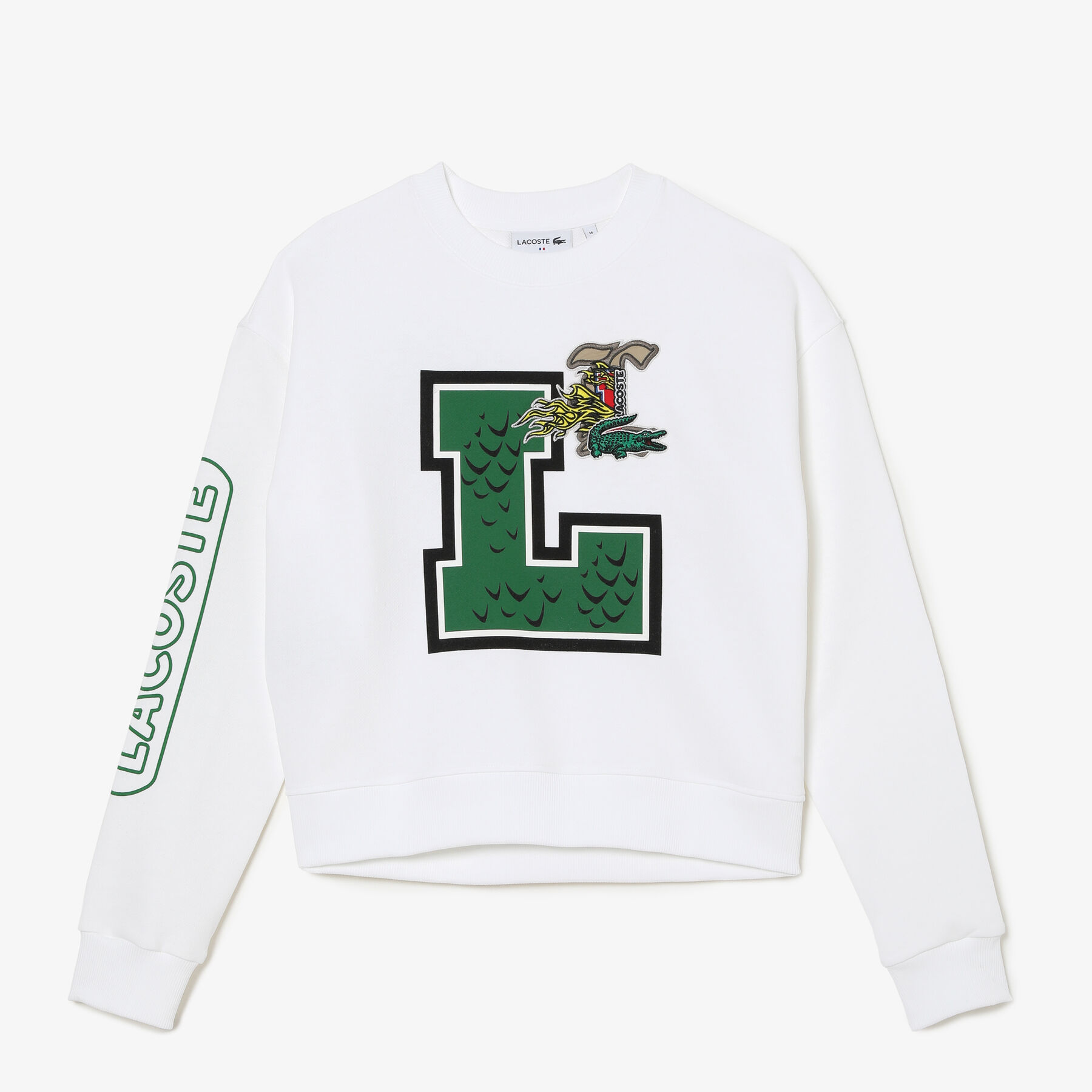 Women's Holiday Loose Fit Oversized Print And Branded Sweatshirt lacoste women s holiday loose fit oversized print and branded sweatshirt