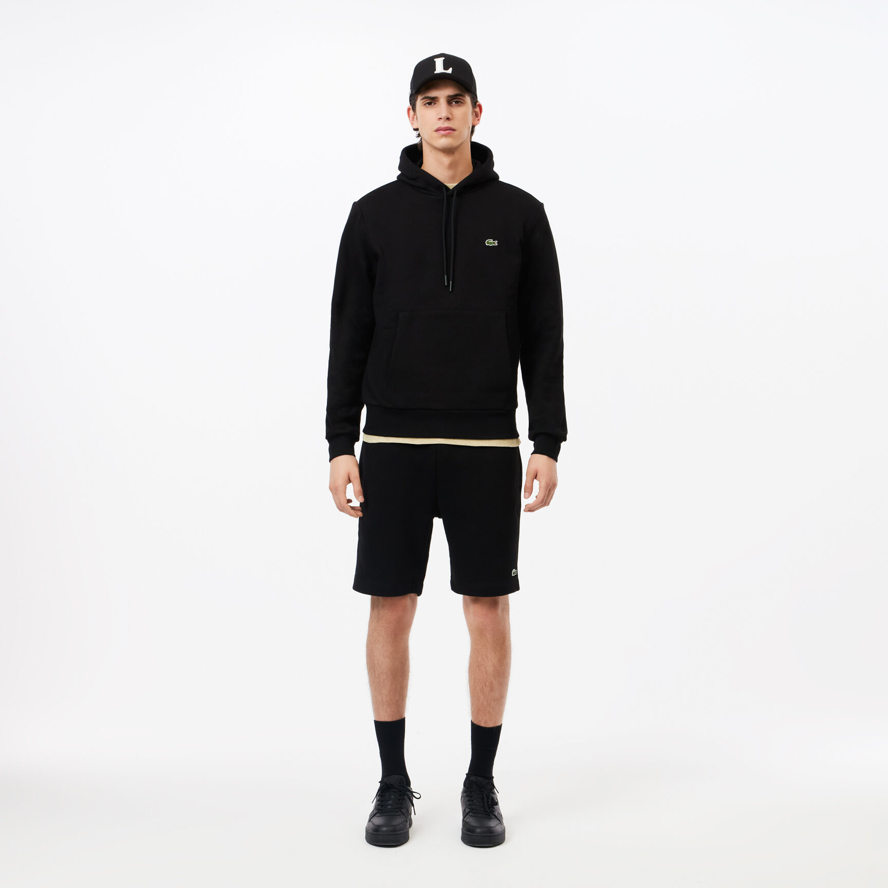 شورت صوف بقصّة عادية Men's Lacoste Organic Brushed Cotton Fleece Jogger Shorts - GH9627-00-031