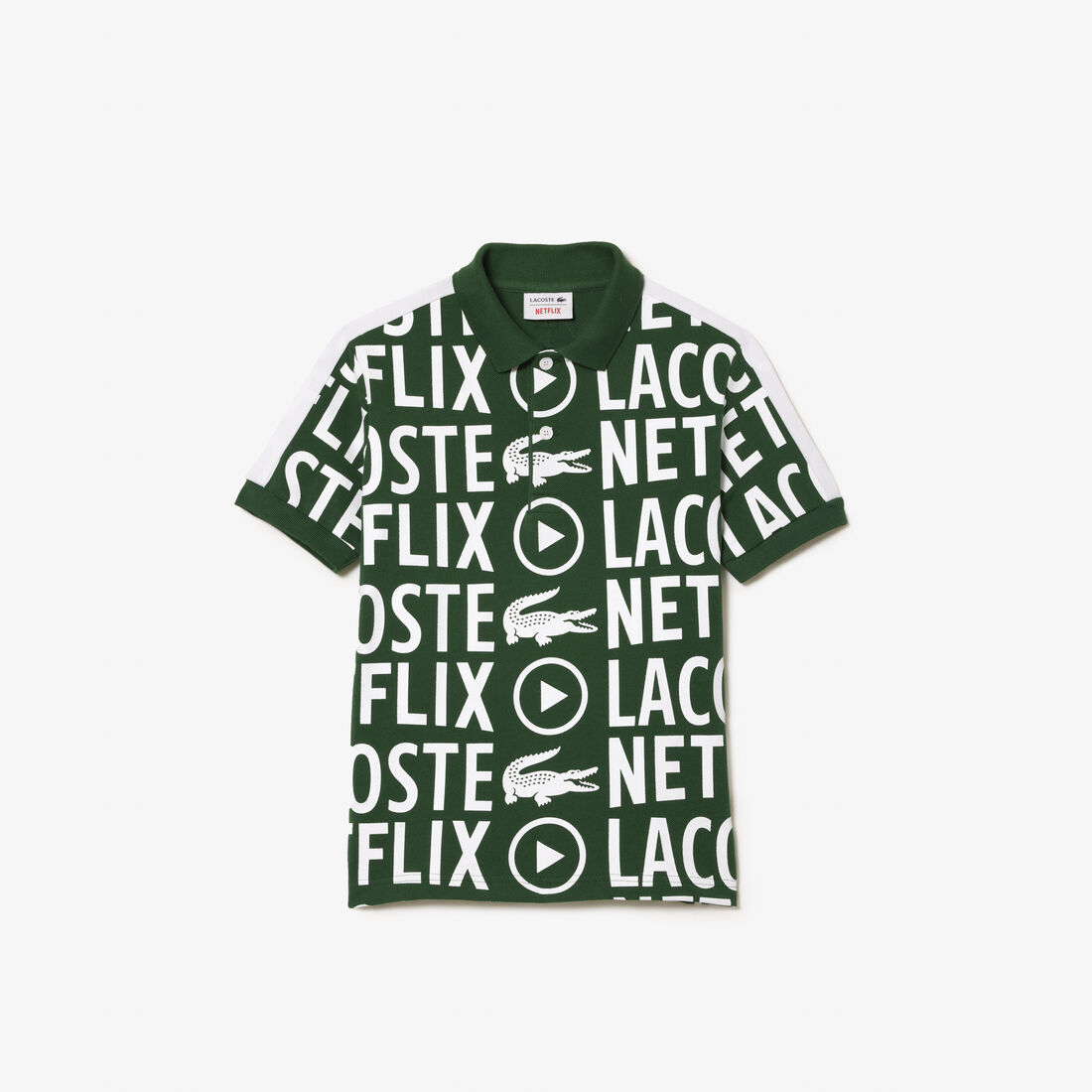 Kids' Lacoste x Netflix Contrast Print Polo Shirt Kids' Lacoste x Netflix Contrast Print Polo Shirt