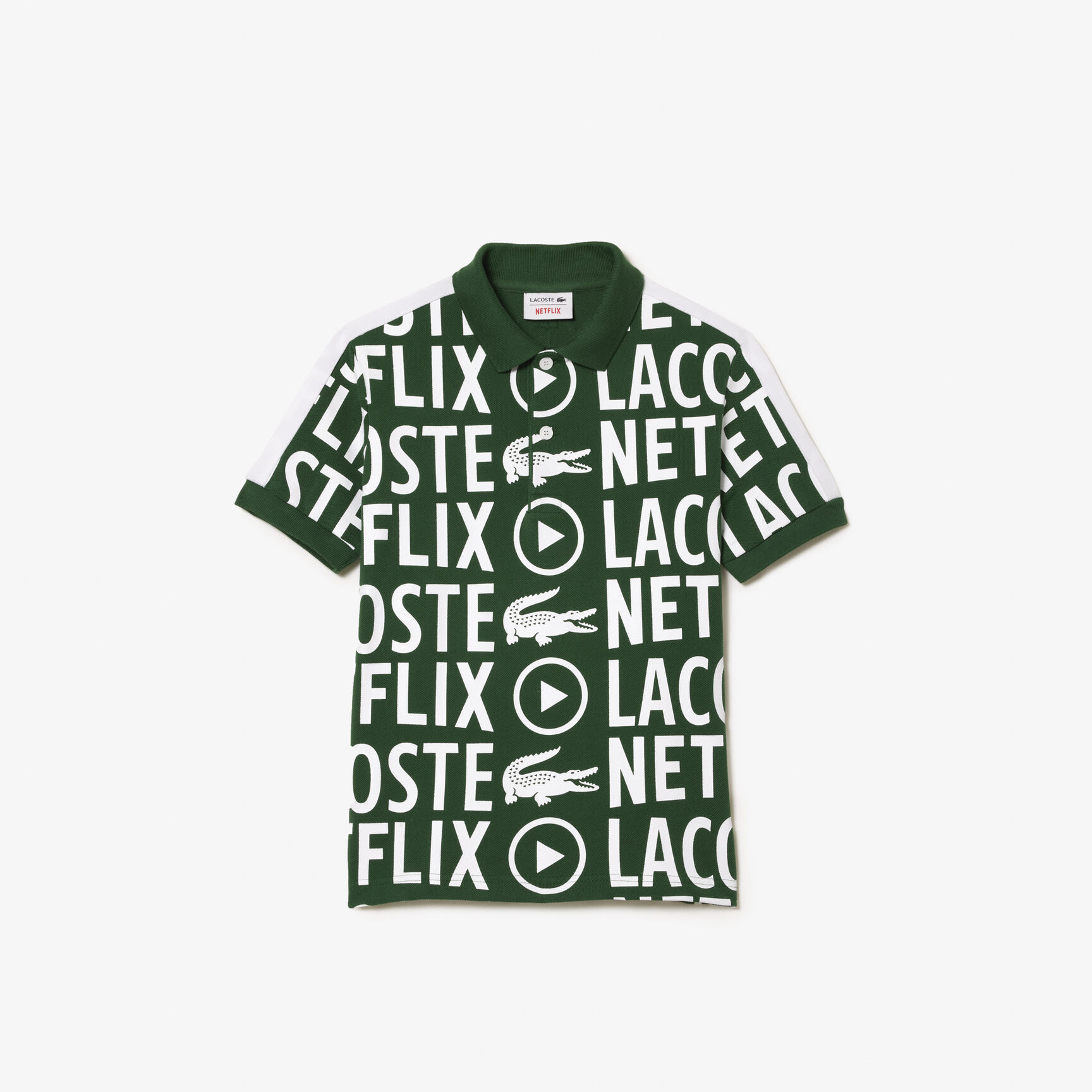 Kids' Lacoste x Netflix Contrast Print Polo Shirt Kids' Lacoste x Netflix Contrast Print Polo Shirt