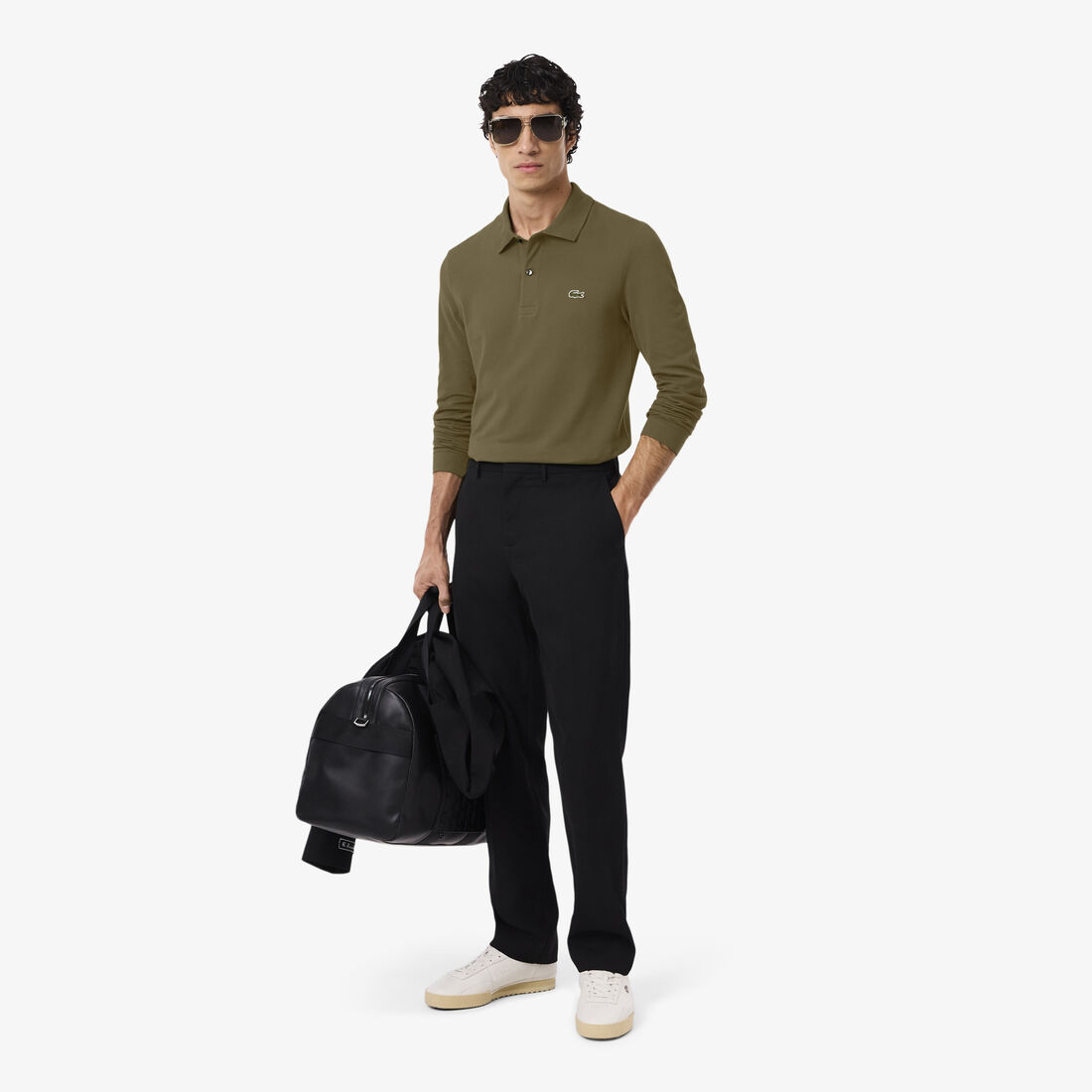 قميص بولو بقصّة ضيقة L.12.12 بأكمام طويلة Slim Fit L.12.12 Long Sleeved Polo Shirt - PH4013-00-E9F