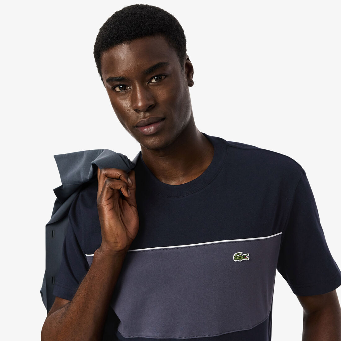 تي شيرت قطني بلونين Colour-Block Cotton T-shirt - TH0896-00-4CI