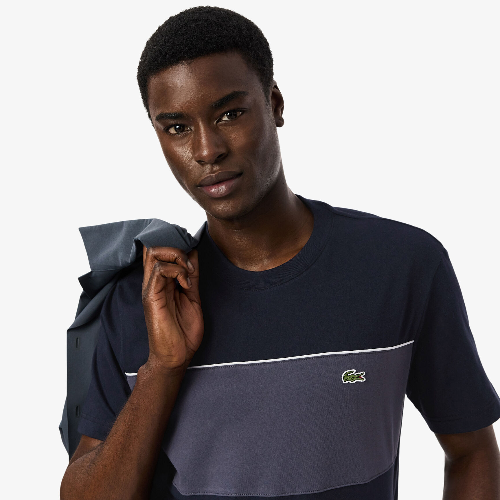 تي شيرت قطني بلونين Colour-Block Cotton T-shirt - TH0896-00-4CI