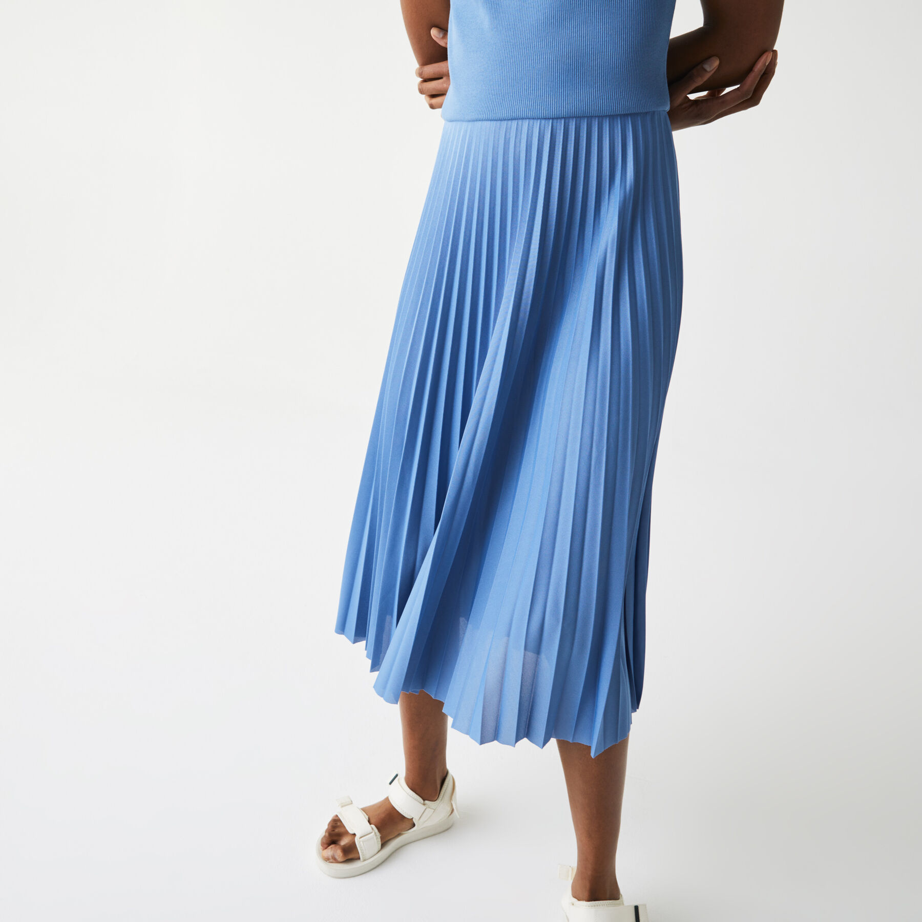 Women’s Mid-Length Textured Pleated Dress lacoste women s mid length textured pleated dress