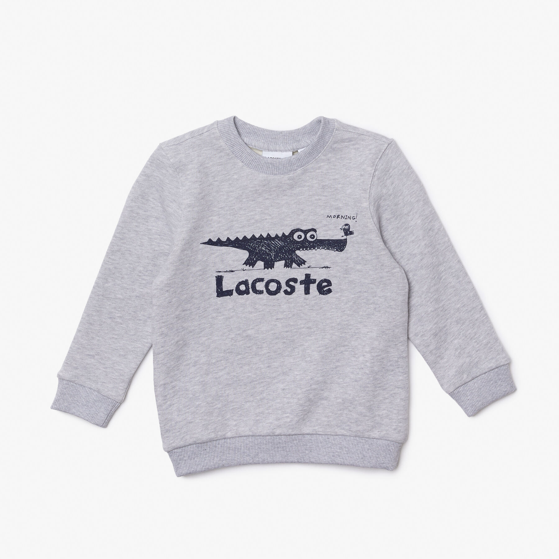 kids  lacoste crocodile print crew neck sweatshirt