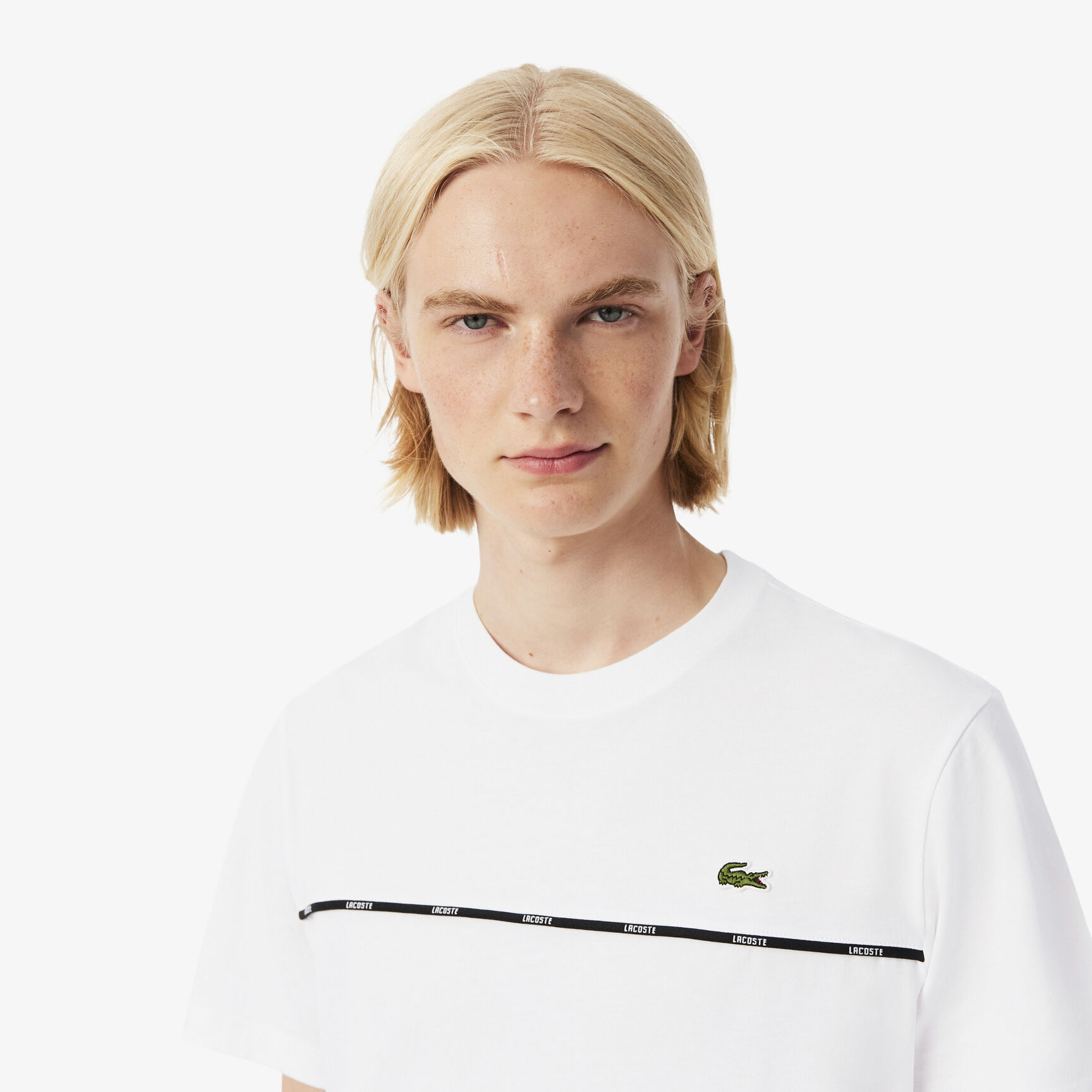 تي شيرت لاكوست جيرسي قطني Lacoste Trim Cotton Jersey T-shirt - TH9842-00-001