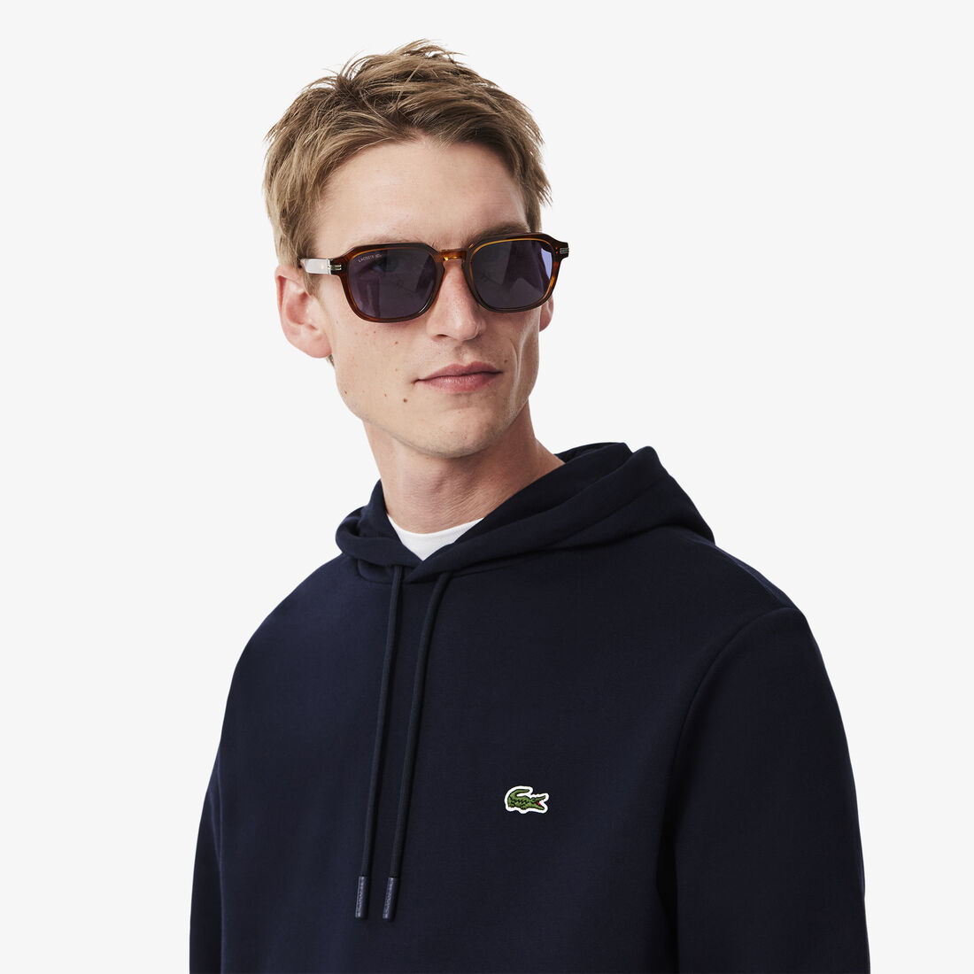 سويت شيرت لاكوست بغطاء رأس قطن عضوي للرجال Men's Lacoste Organic Cotton Hooded Jogger Sweatshirt - SH9623-00-166