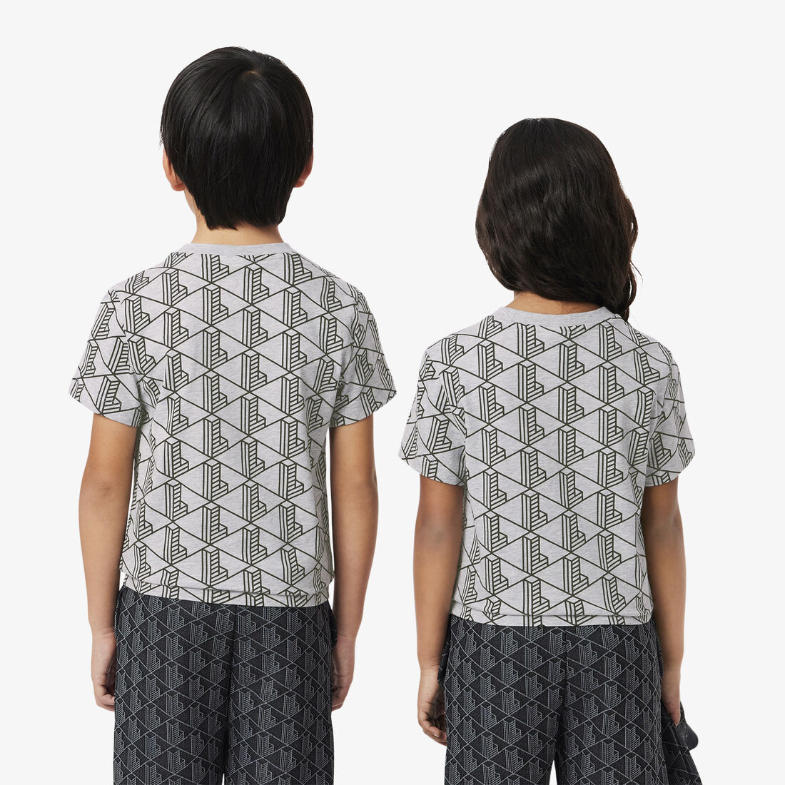 تي شيرت قطني بطبعة مونوغرام Monogram Print Cotton T-shirt - TJ8411-00-80P