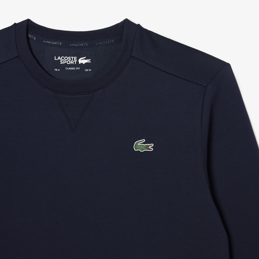 سويت شيرت لاكوست صوف ناعم بسحاب وقَصّة عادية للرجال Men's Lacoste SPORT Mesh Panels Sweatshirt - SH9604-00-423