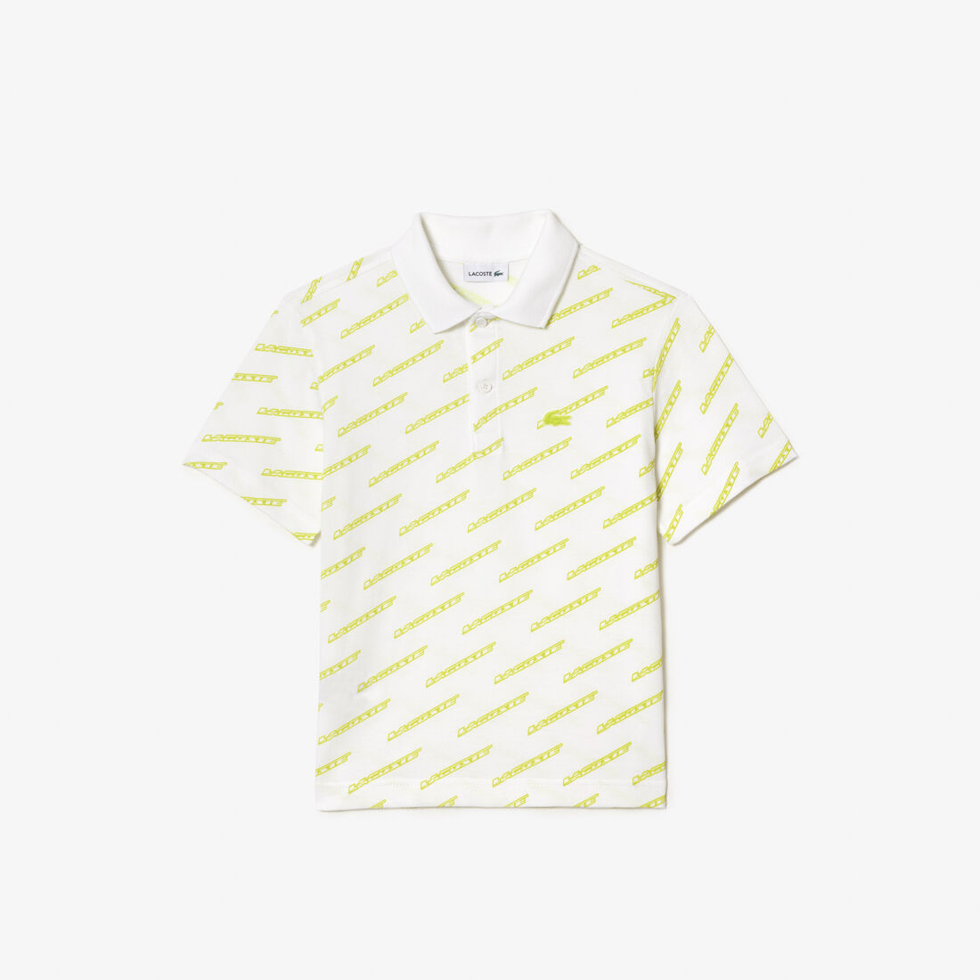Boys’ Lacoste Printed Organic Cotton Polo Shirt - DJ5295-00-UG5