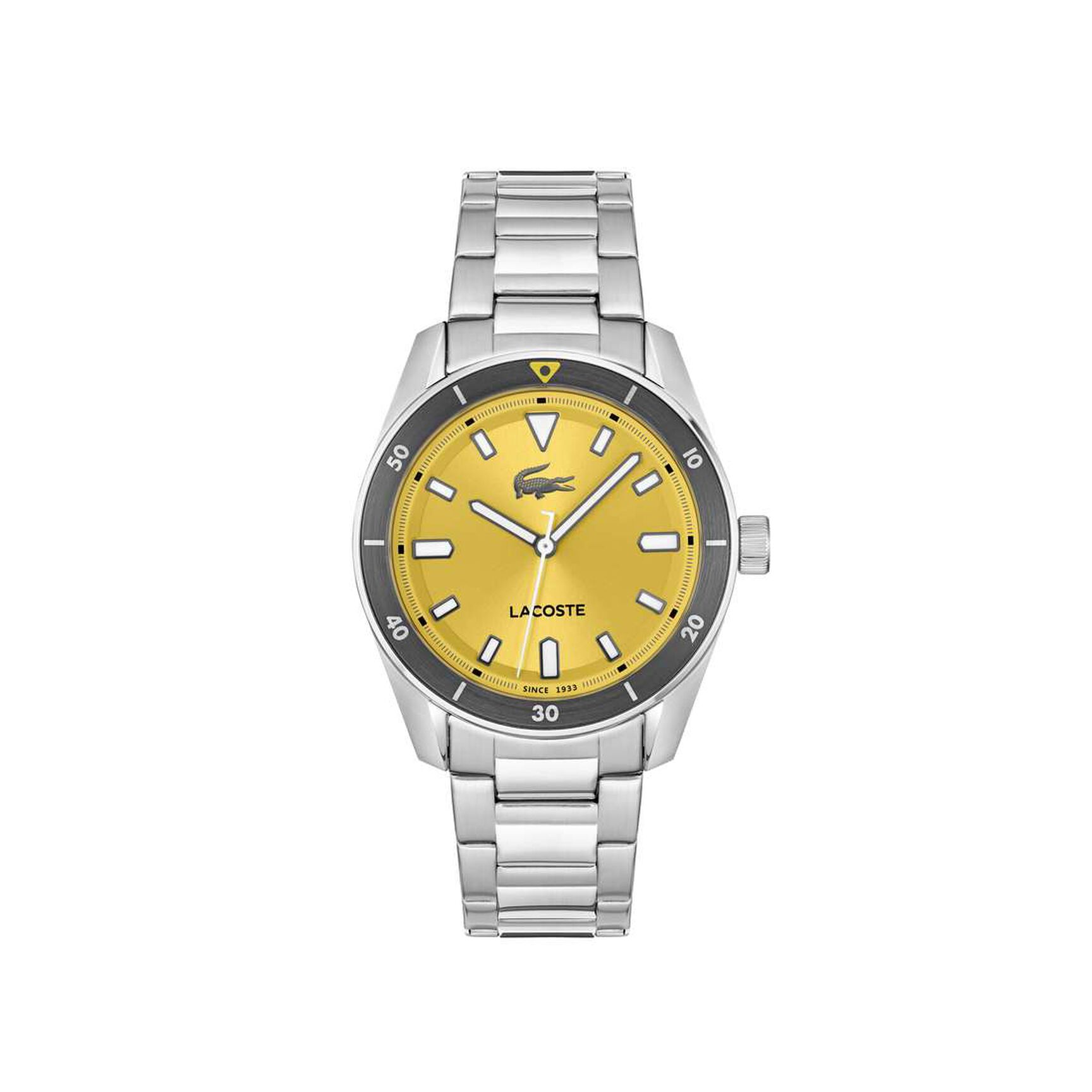 Men Stainless Steel Bracelet 3 Hand Quartz Watch - 2011426-SLV