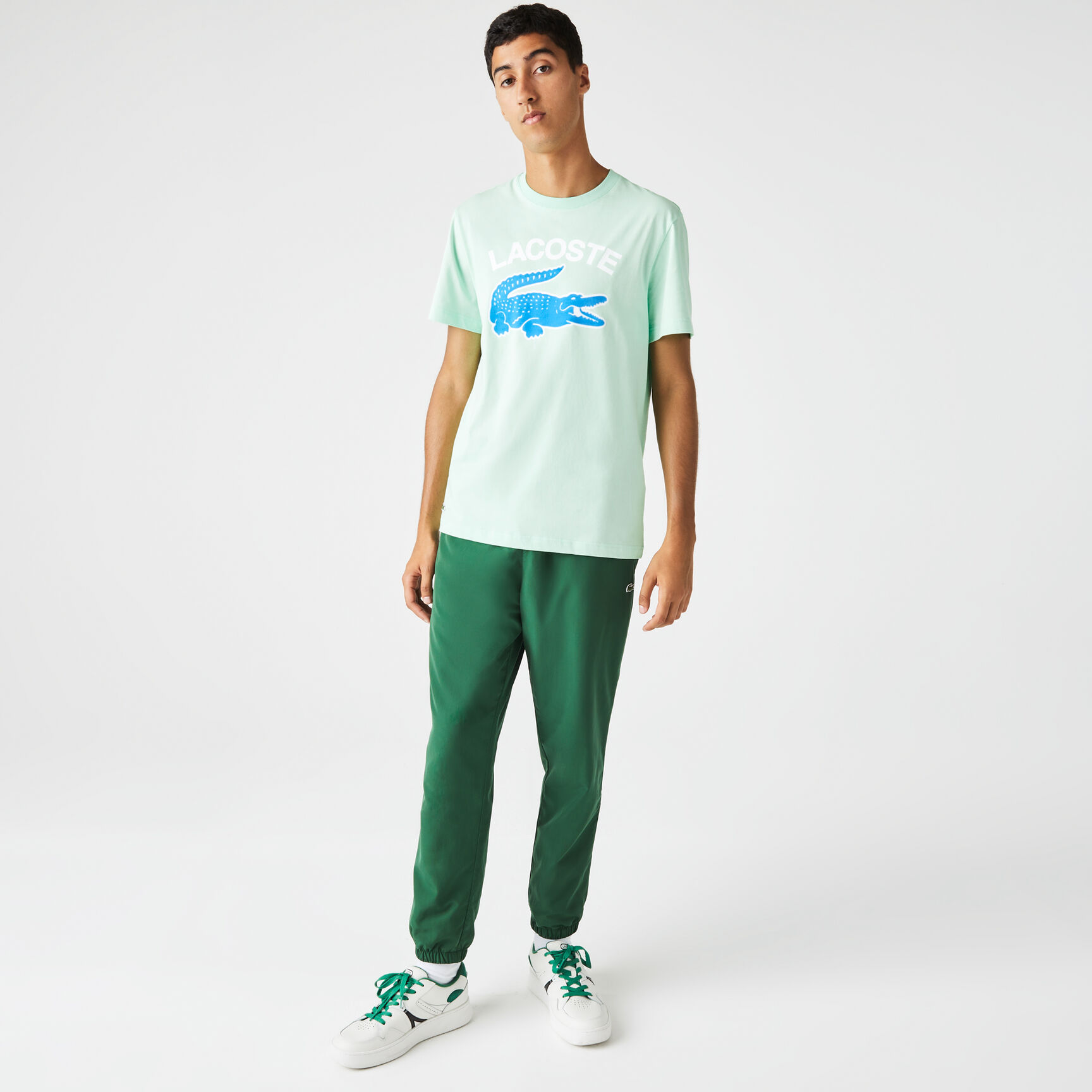 تيشيرت لاكوست بقصة عادية وشعار التمساح بحجم كبير للرجال‎