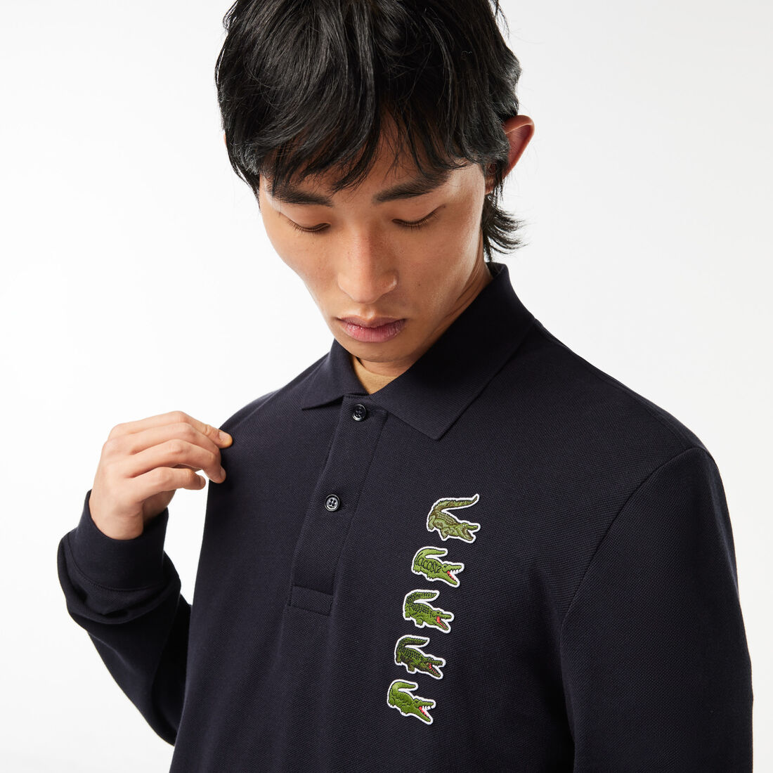 Long-Sleeved Original L.12.12 Multi Badge Polo Shirt Long-Sleeved Original L.12.12 Multi Badge Polo Shirt - PH3462-00-HDE